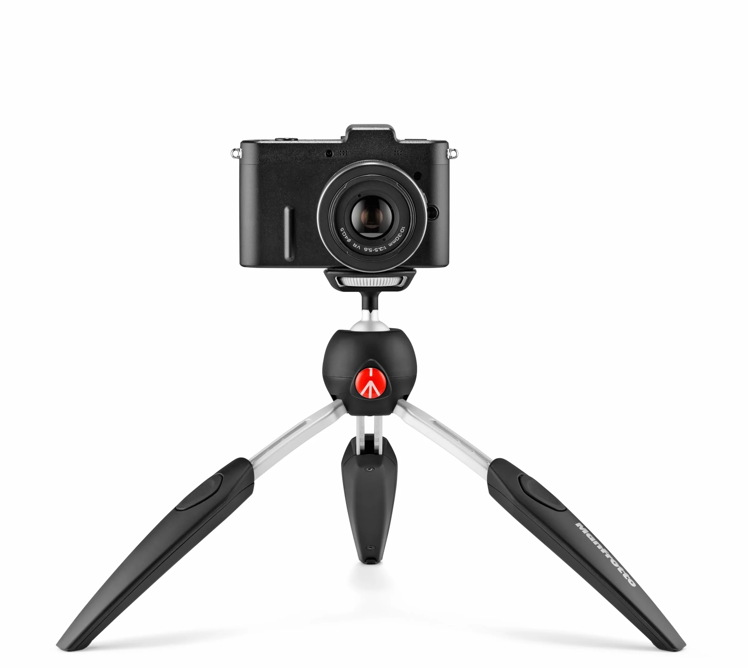 Manfrotto MTPIXIEVO-BK, PIXI EVO 2-sekcyjny mini statyw do aparatów bezlusterkowych, kompaktowych kamer systemowych, lustrzanek cyfrowych, wideo, kompaktowych rozmiarów, aluminium