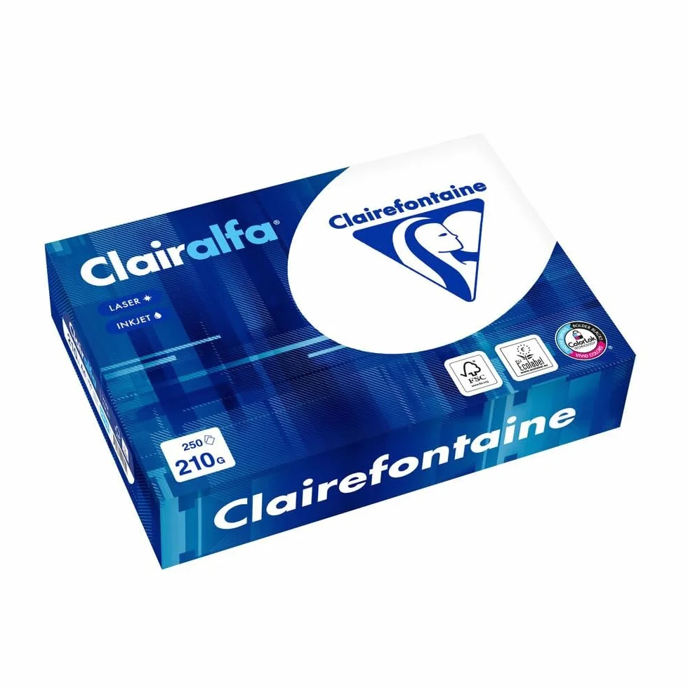 CLAIRALFA Lot de 4 Ramettes 250 Feuilles Papier 210g A4 210x297 mm Certifié FSC Blanc