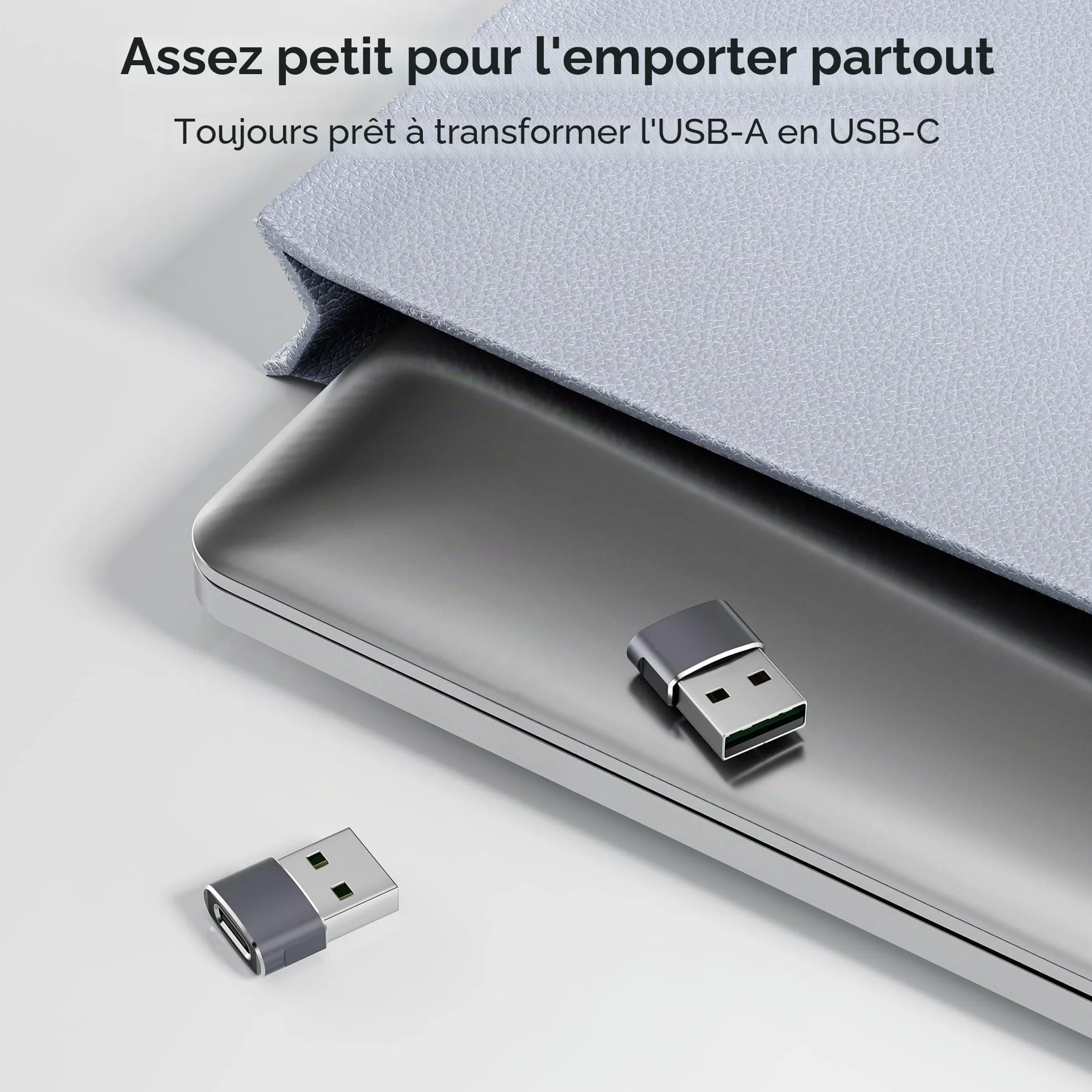 BASESAILOR Adaptateur USB vers USB C 2 Pack, Type C Femelle vers USB A Mâle Convertisseur Chargeur pour iPhone 16 15 14 Pro Max, iPad Air 4 5 Mini 6 7, Samsung Galaxy S23 S24 A54 A55