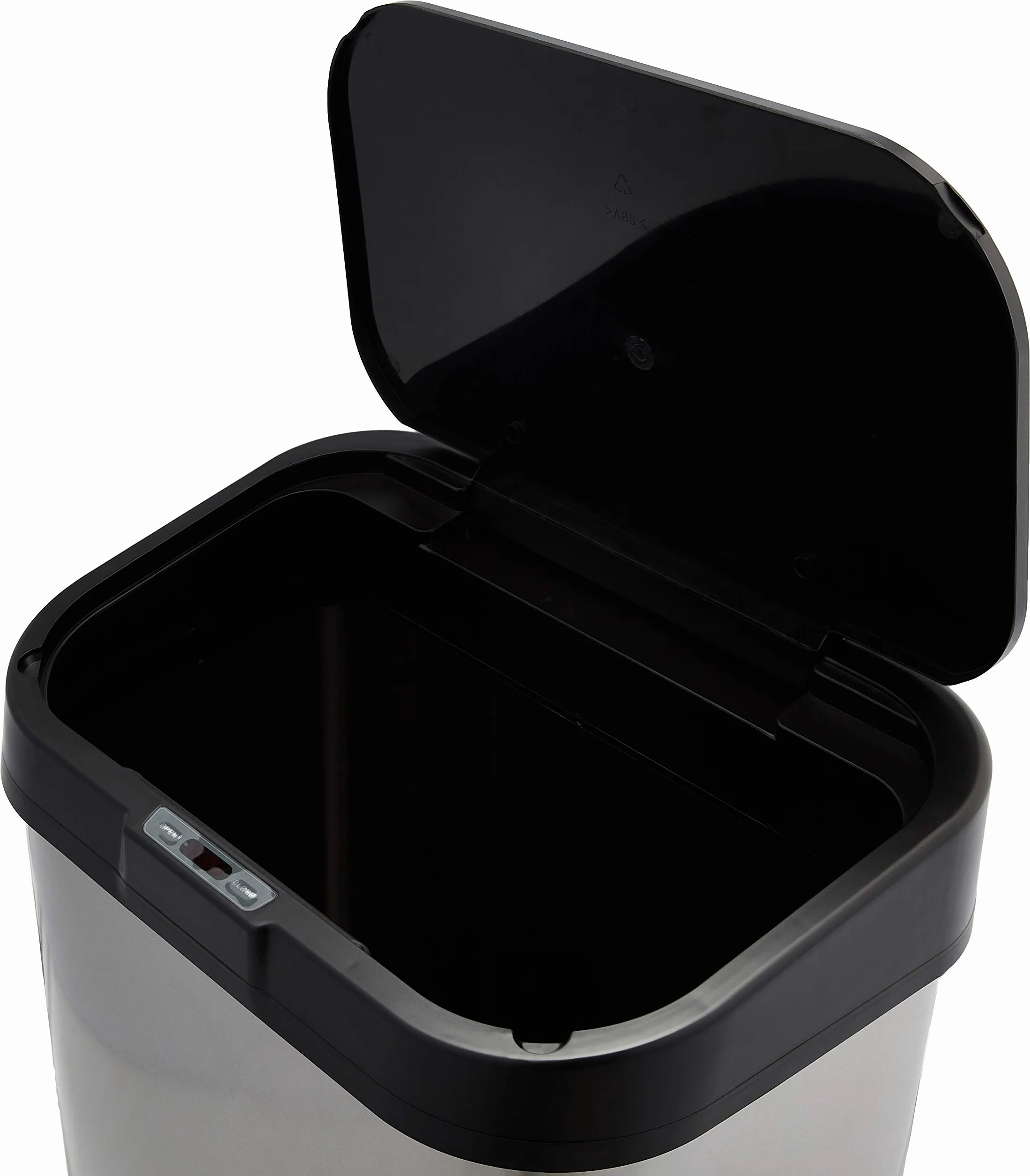 Amazon Basics Poubelle automatique en acier inoxydable 60 litres Rectangulaire Argenté