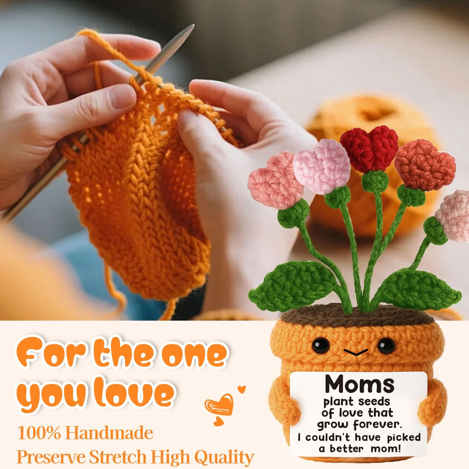 Cadeau Saint-Valentin Maman Fleur Coeur Artisanale Carte sentimentale Décoration fête des mères Anniversaire Belle-mère