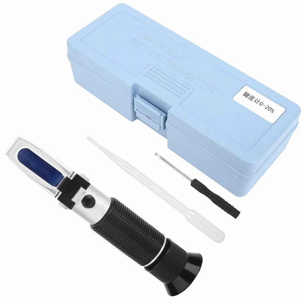 Omabeta Réfractomètre Vétérinaire pour Colostrum Réfractomètre Brix 21 * 9 * 5 Réfractomètre Compteur de Test de Sucre 0-20% avec Indice Précis pour la Compensation Automatique de la Température