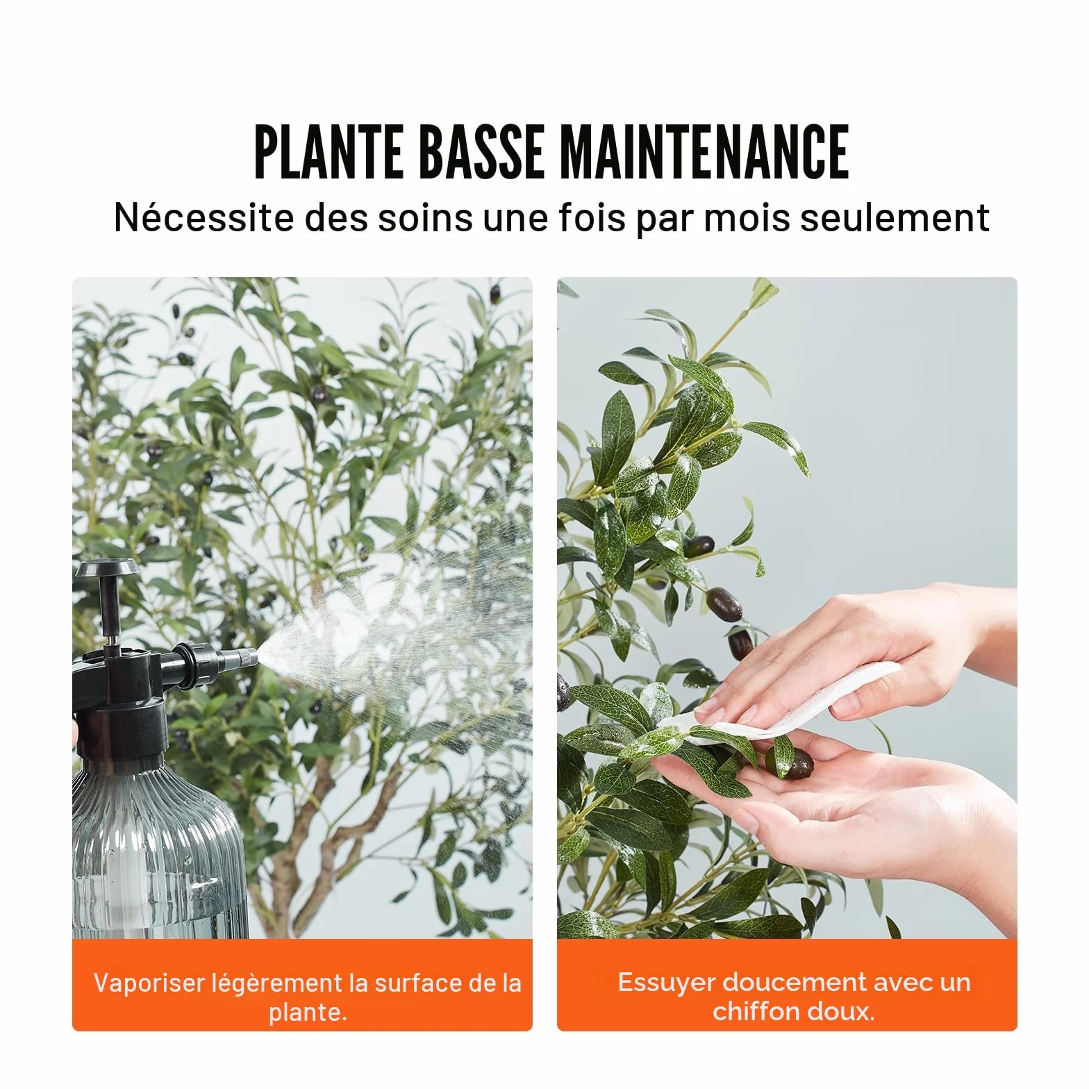 VEVOR Arbre Artificiel 179 cm Olivier Faux Arbre Vert avec Pot 170x145 mm Décoration Intérieur Extérieur
