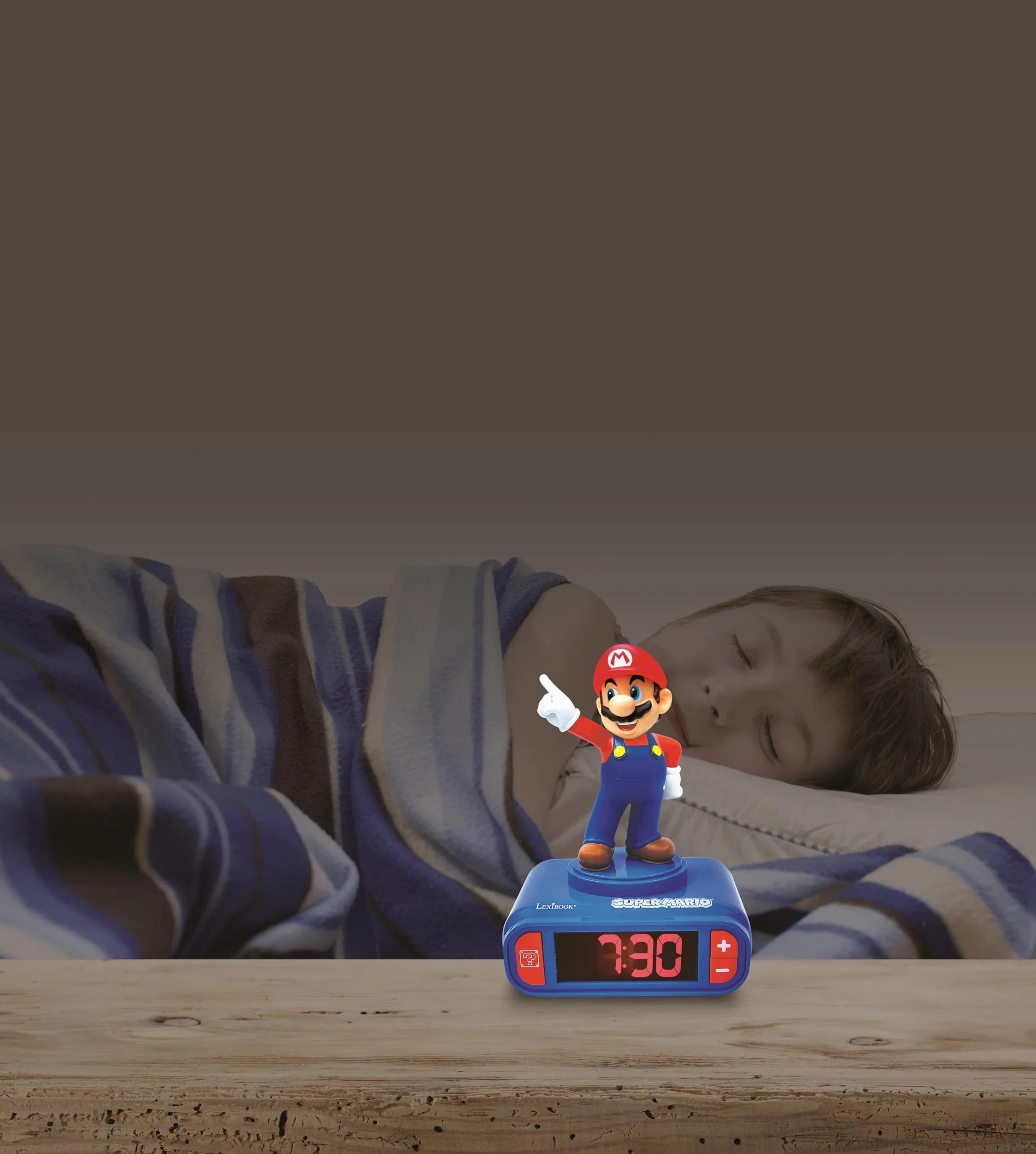 Lexibook Nintendo Super Mario Réveil Effets sonores Horloge Snooze Bleu Rouge RL800NILXB