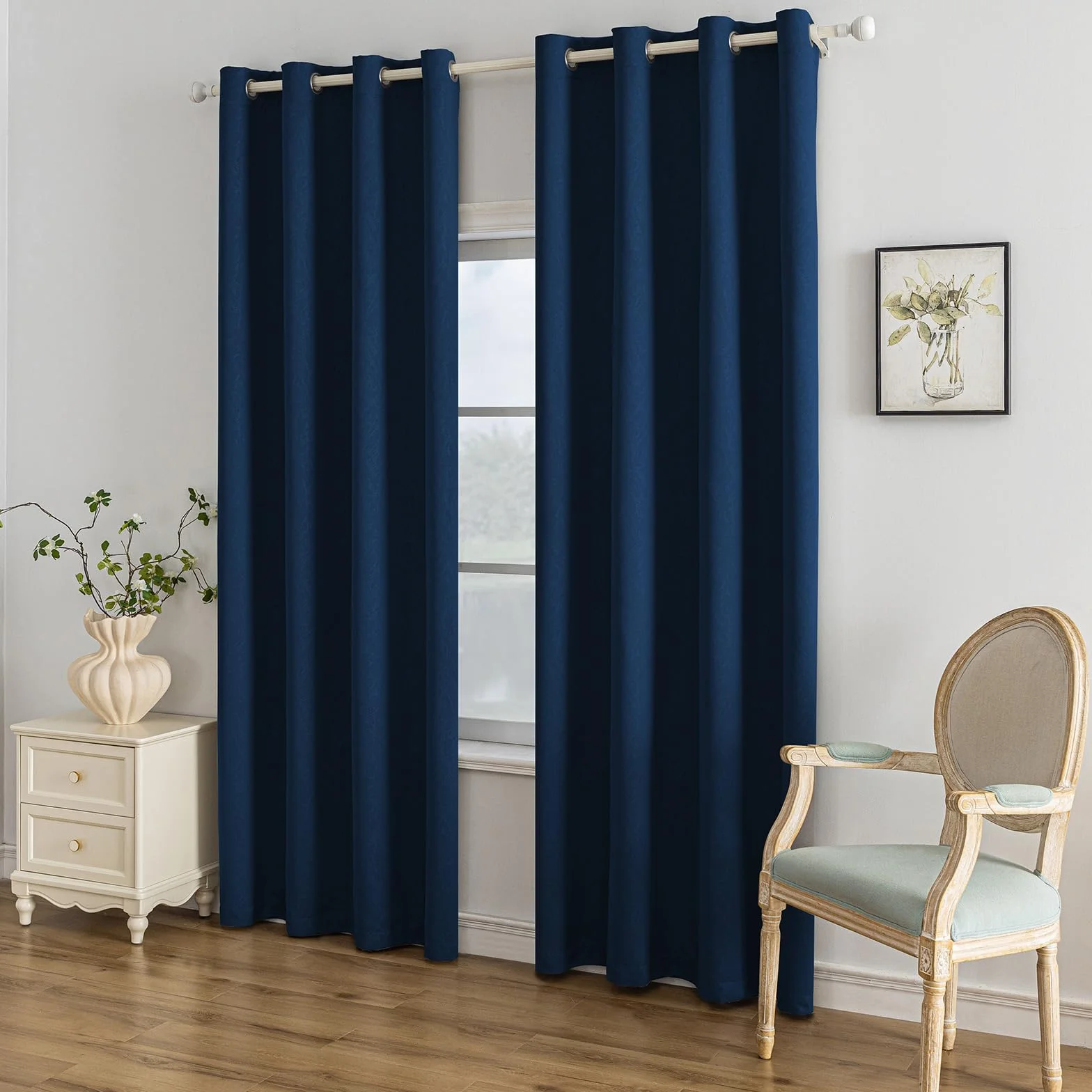 Rideau Occultant 140x300 CM Lot De 2 Thermique Isolant Anti Froid Chaleur Oeillets Anti UV Decoration Chambre Salon