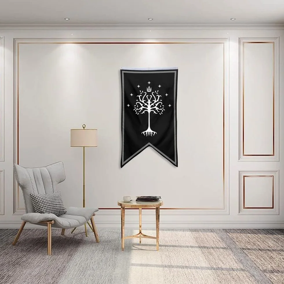 Bannière arbre de Gondor 76,2 x 127 cm noir Yanbooch