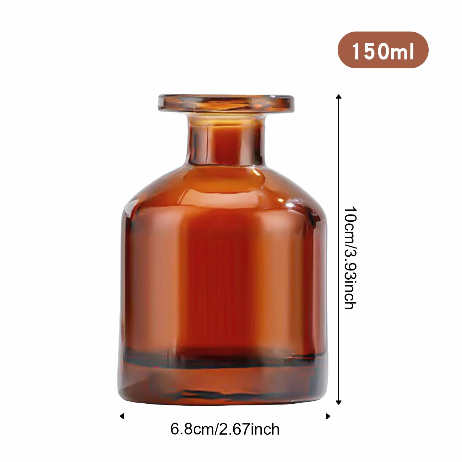Diffuseur en Verre Vides 150ml, 2 Bouteilles pour Huiles Essentielles, Aromathérapie, Parfum, Décoration Maison (Marron)