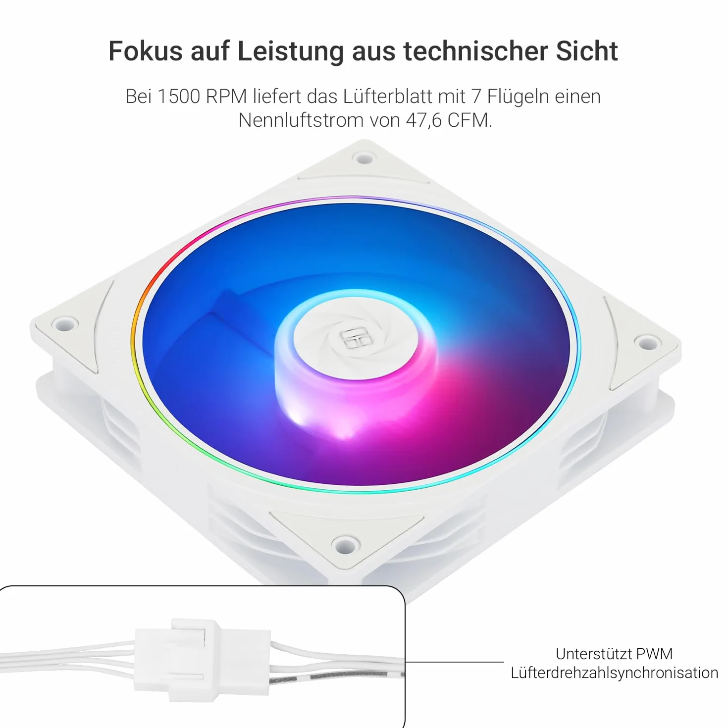 Thermalright TL-S12W-S CPU Fan 120 mm Case Fan ARGB, 4-stykowe złącze PWM, cichy wentylator komputerowy z łożyskiem S-FDB, do 1500 obr./min (3 sztuki)