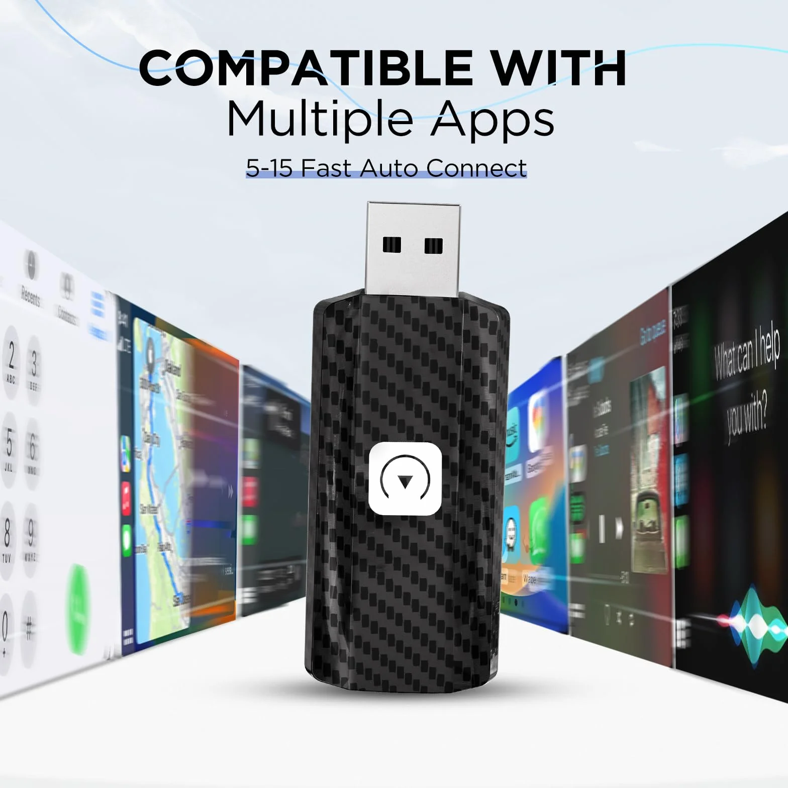 MSXTTLY Bezprzewodowy Adapter CarPlay, 2024 U2C-AIR Wirelees Carplay Stick dla samochodów z kablowym CarPlay & iOS 10+, Wi-Fi 5 GHz, USB Stick Direct Plug and Play, USB A/C, Czarny