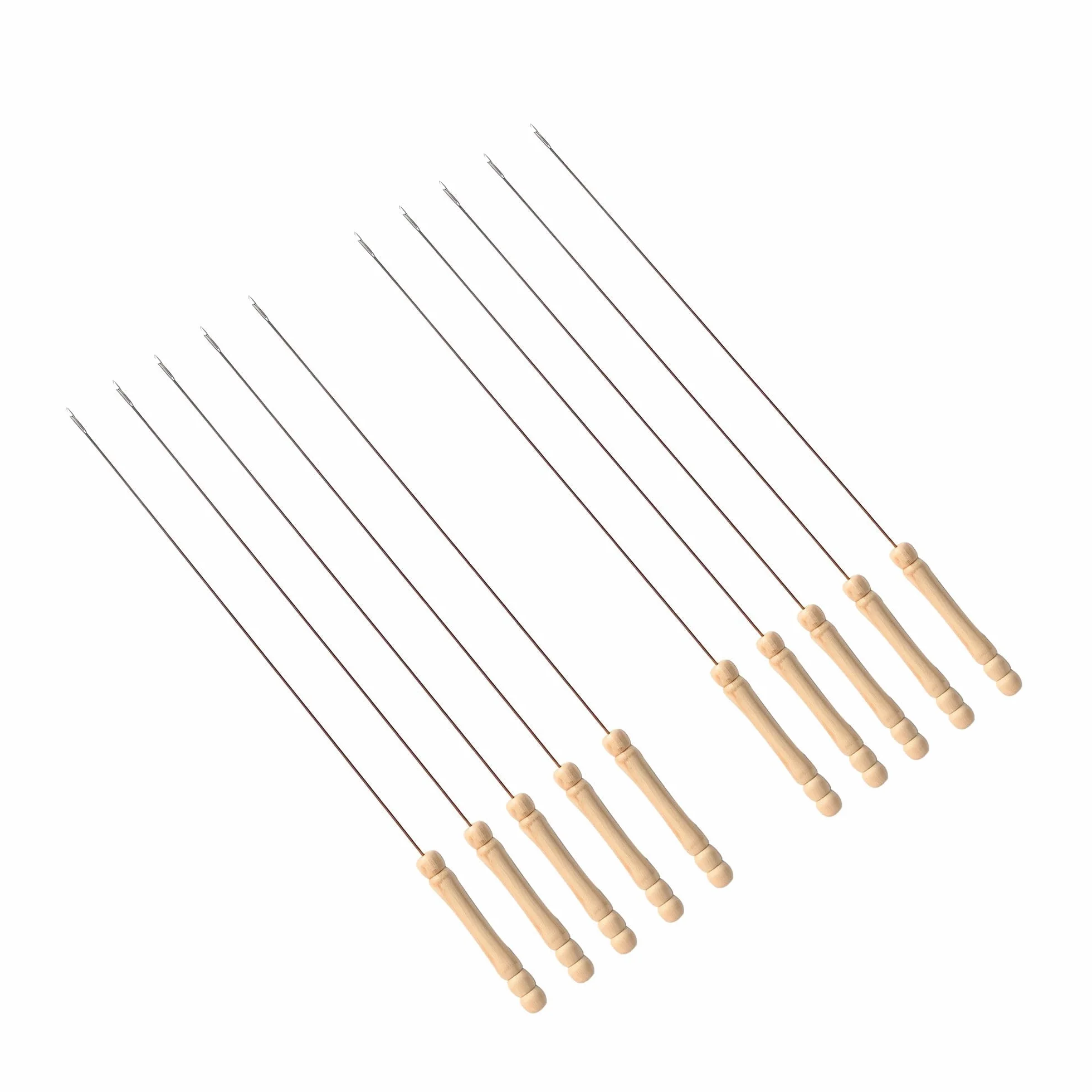 IMEEA Lot de 10 brochettes en acier inoxydable 38 cm pour barbecue
