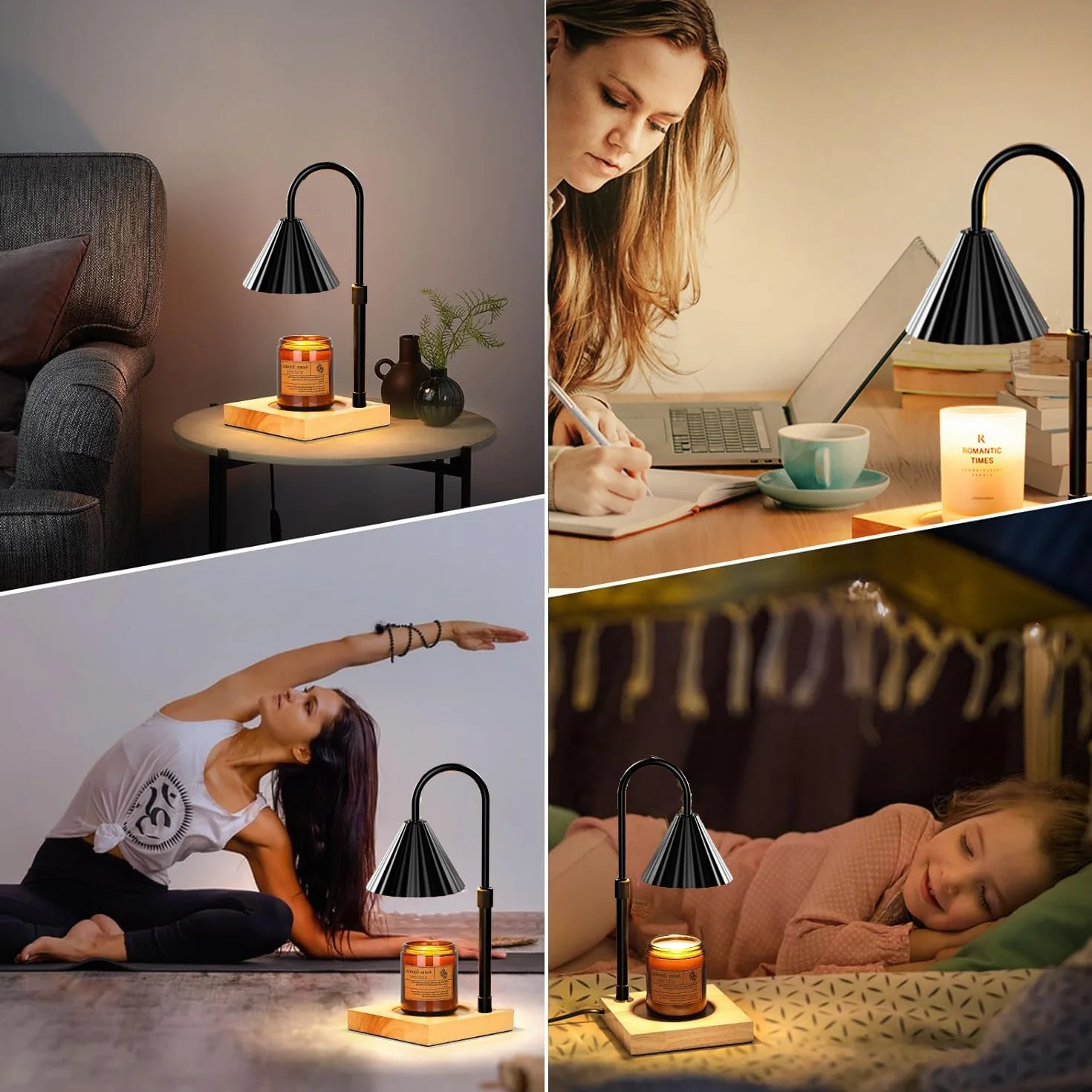 Lampe Chauffe-Bougie, Lampe Parfumée avec Minuterie et Variateur, Candle Warmer Lamp électrique, Lampe Bougie pour Cadeaux Chambre Bureau Yoga Décoration