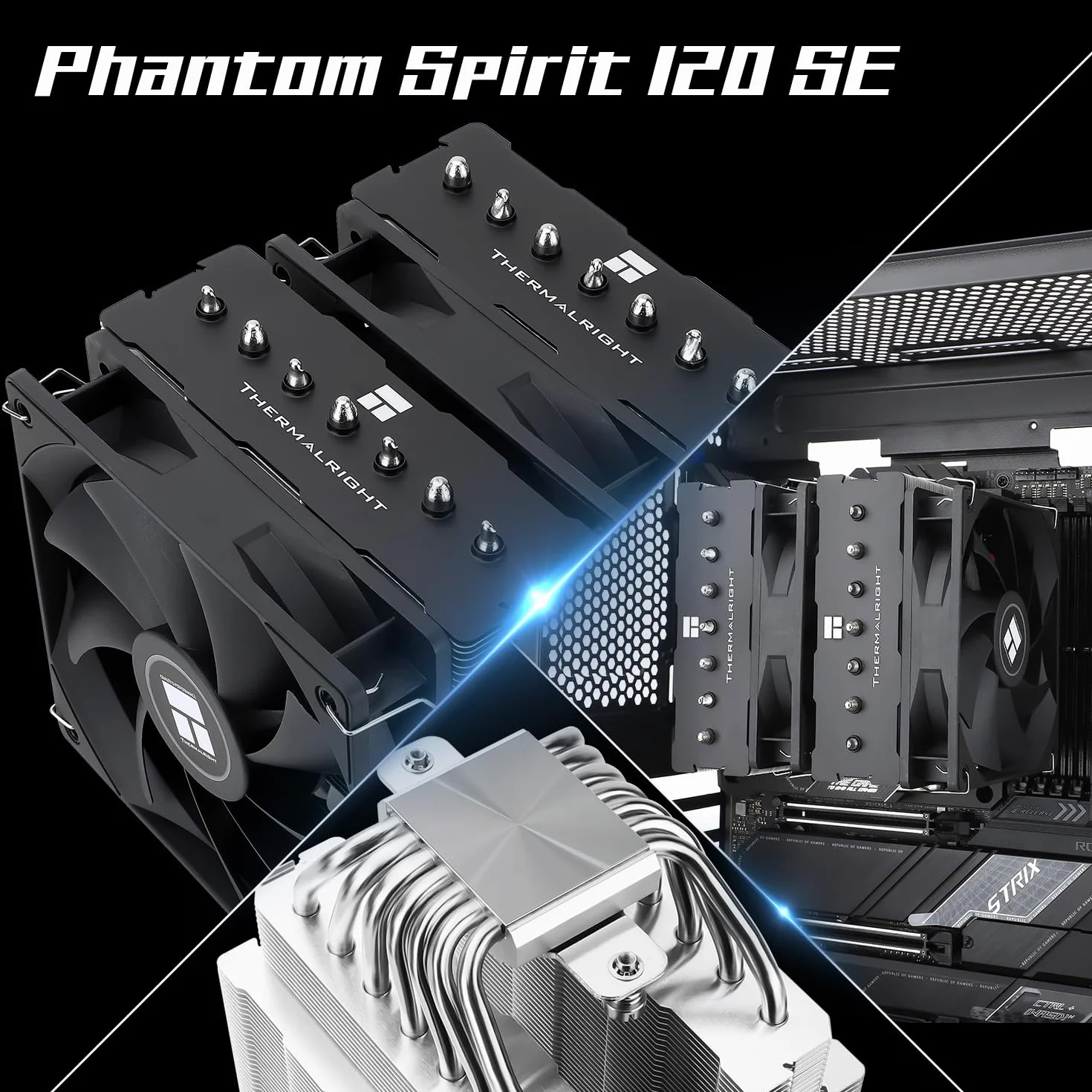 Thermalright Phantom Spirit 120 SE wentylator procesora, 120 ciepłowodów, wentylator Dual 120 mm TL-C12B V2, wentylator PWM, technologia AGHP 4.0, łożysko S-FDB, do AMD AM5 AM5/Intel 4.0