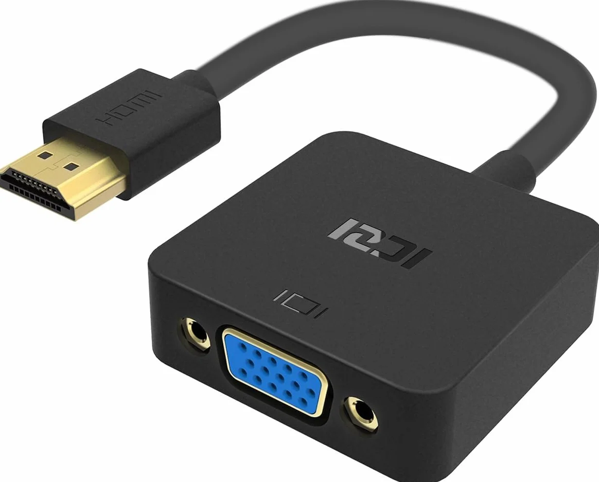 ICZI Adaptateur HDMI vers VGA 1080P Noir Convertisseur HDMI Mâle vers VGA Femelle