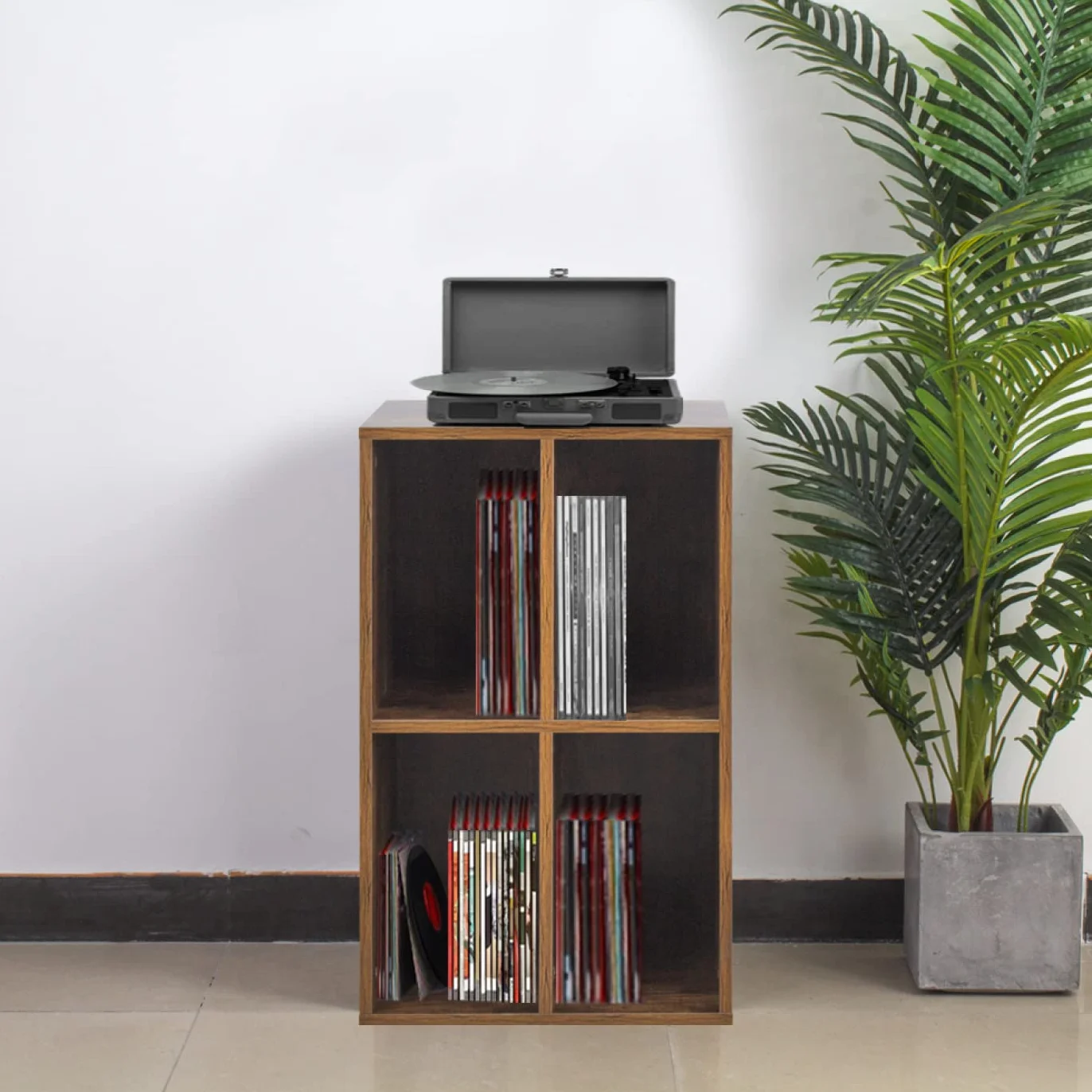 VDD Meuble pour disques Vinyle LP - Rangement des disques LP - Meuble pour Tourne-Disque - Brun