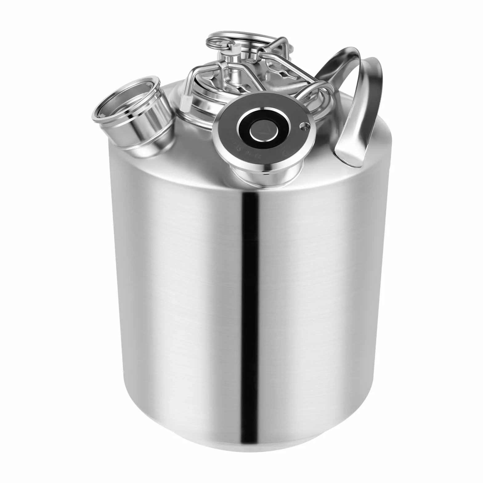 Fût de nettoyage de bière de 10 l, en acier inoxydable, récipient de nettoyage à 3 têtes avec couvercle, récipient de nettoyage de bière