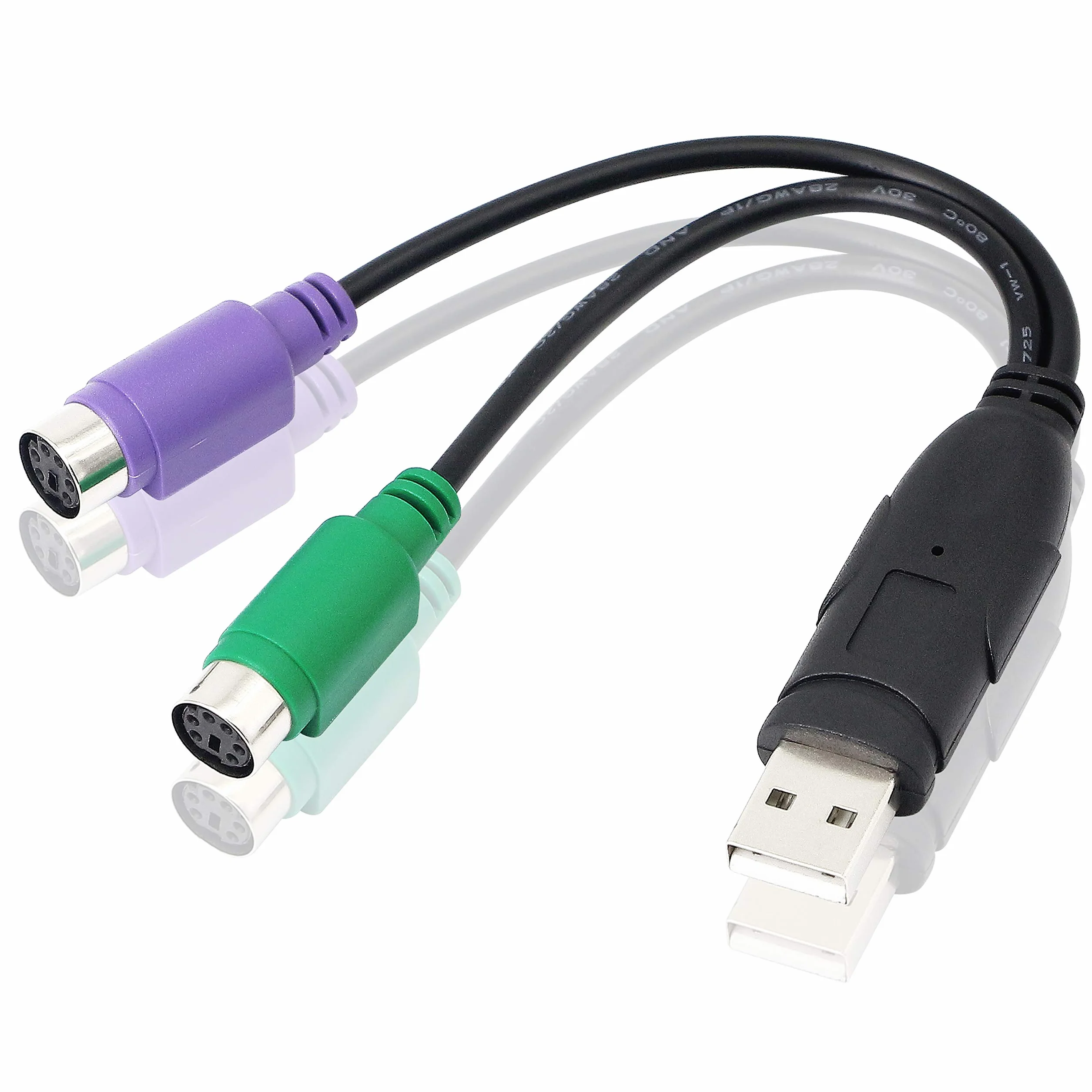 HONGLEI Adaptateur USB vers PS2, convertisseur clavier souris Plug and Play
