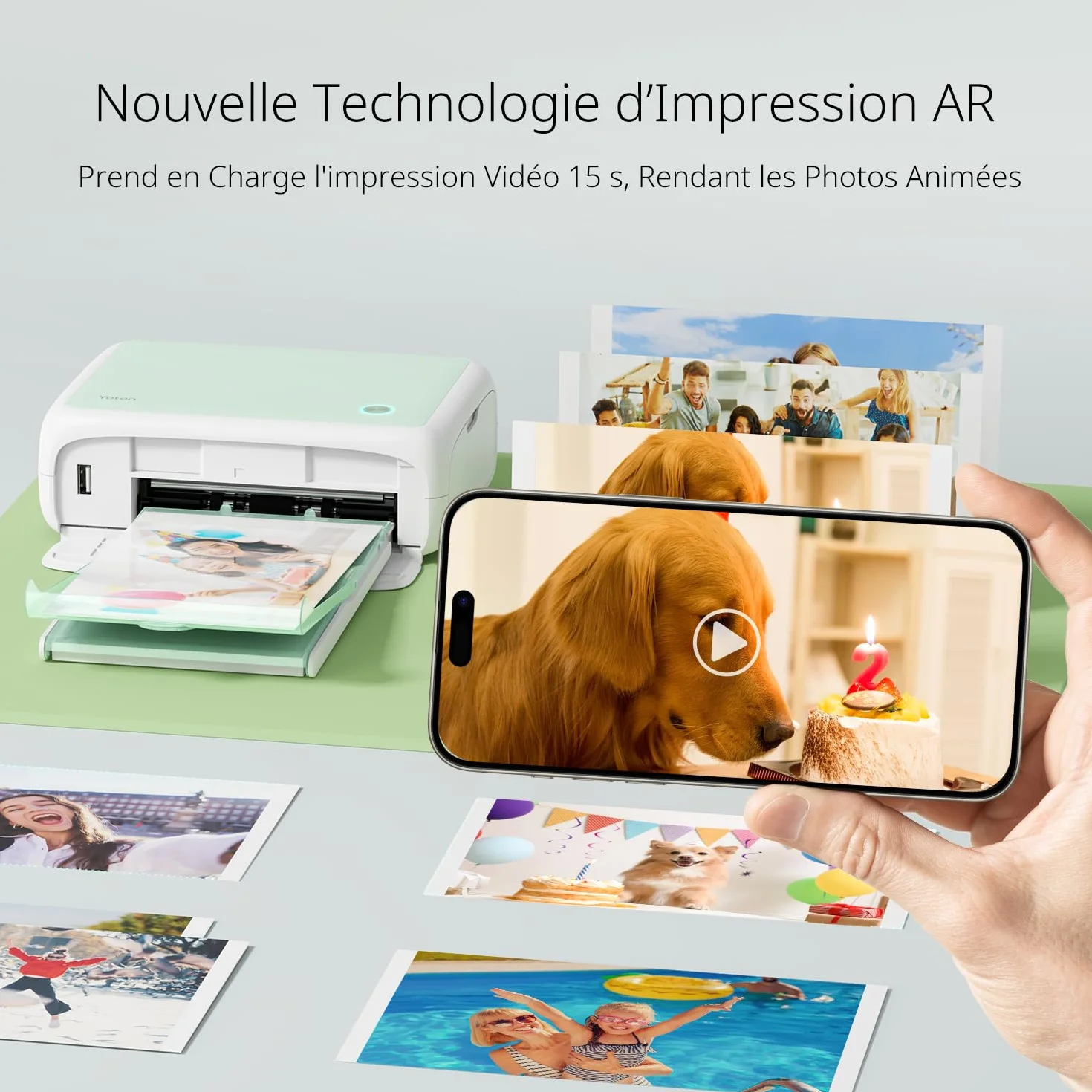 YOTON Imprimante Photo Instantané 54 Feuilles 4x6 Wi-Fi iOS Android
