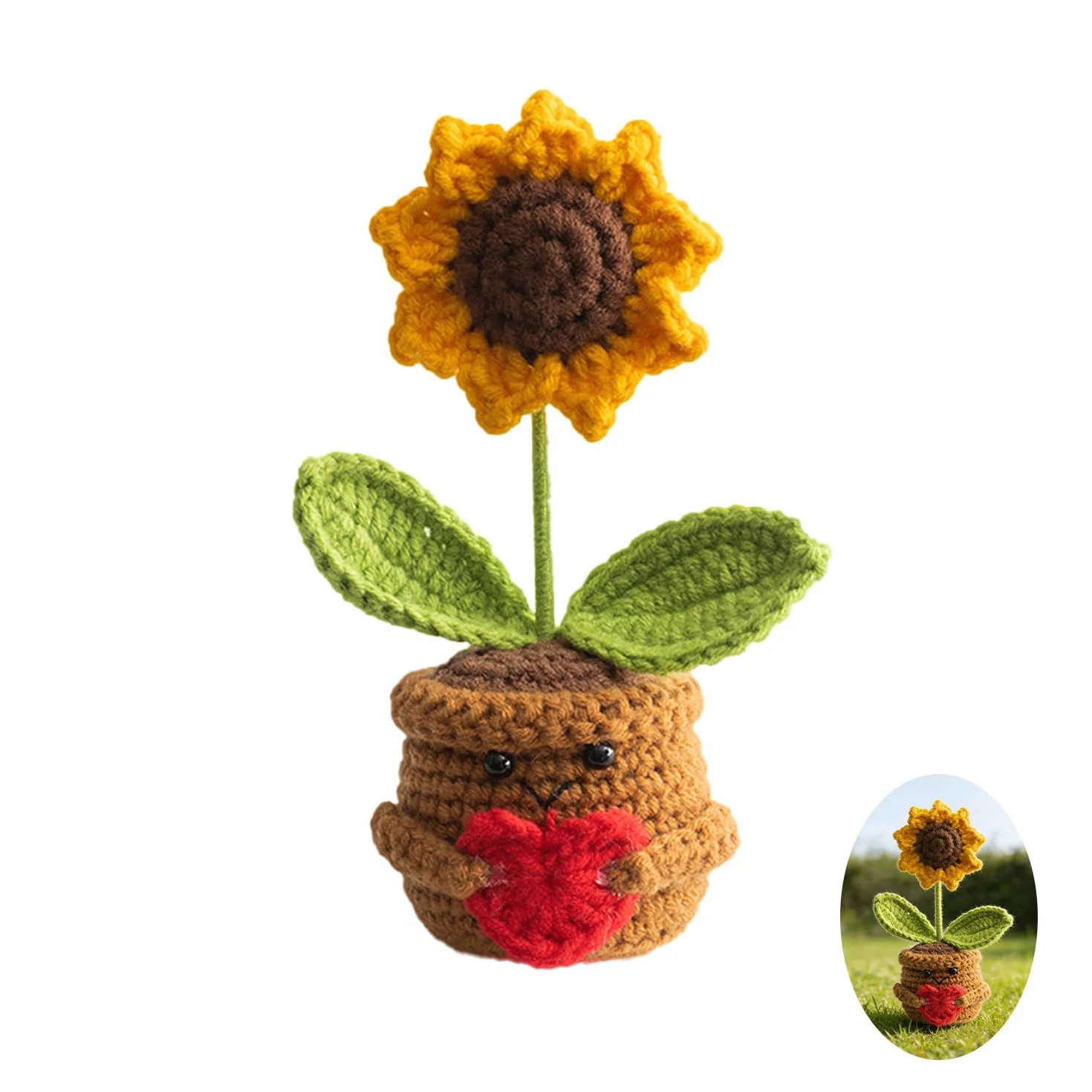 Bouquet Fleurs au Crochet Tournesols Petits Cadeaux Poupée Artificielles Décoration
