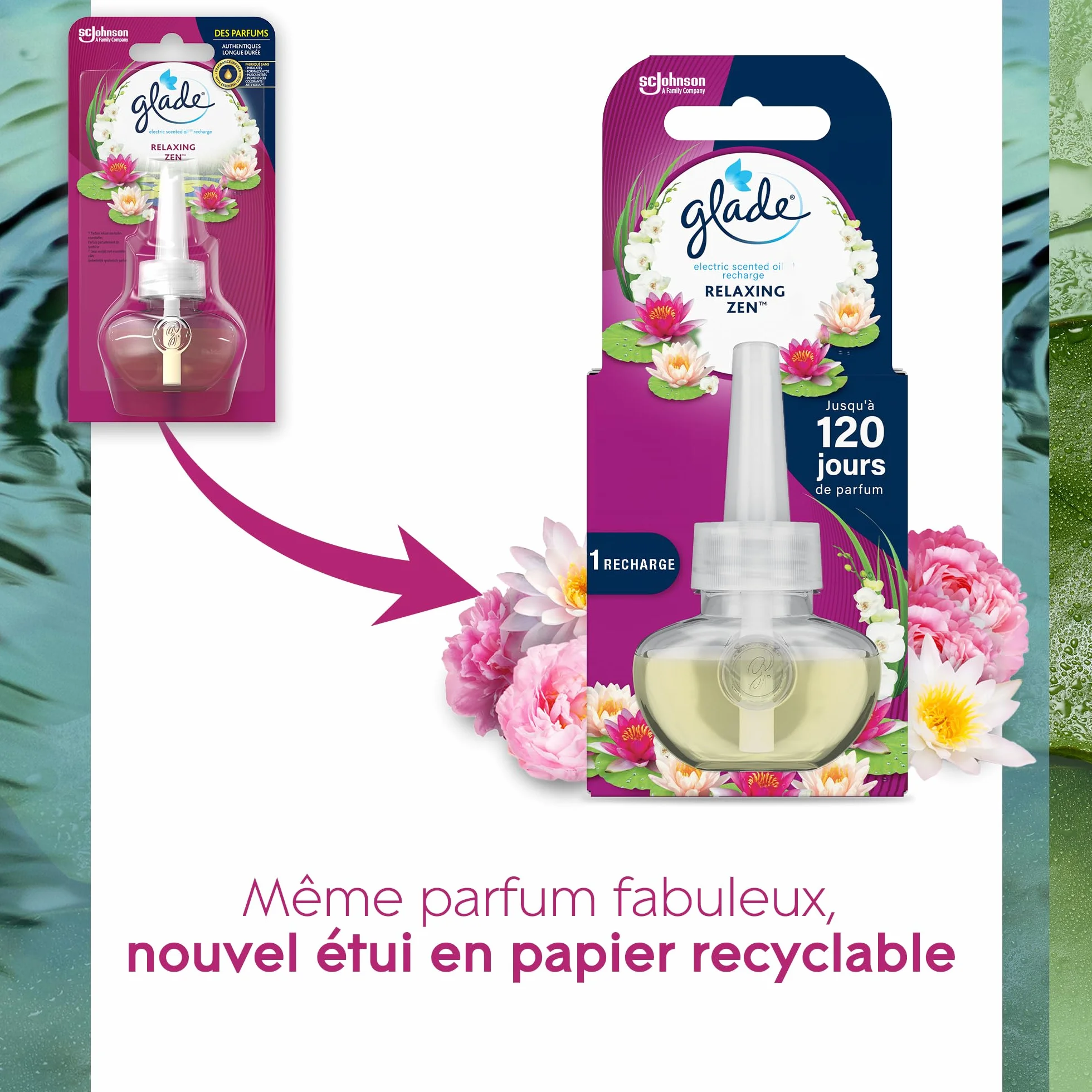 Glade Electric Scented Oil Recharge Relaxing Zen 120 Jours Parfum