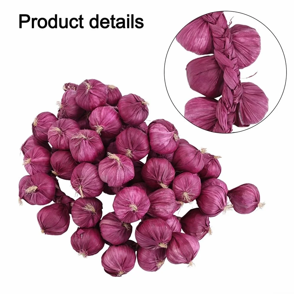 Guirlande d'ail violet décorative, pendentif en céramique, lot de 5 pièces pour salle à manger maison