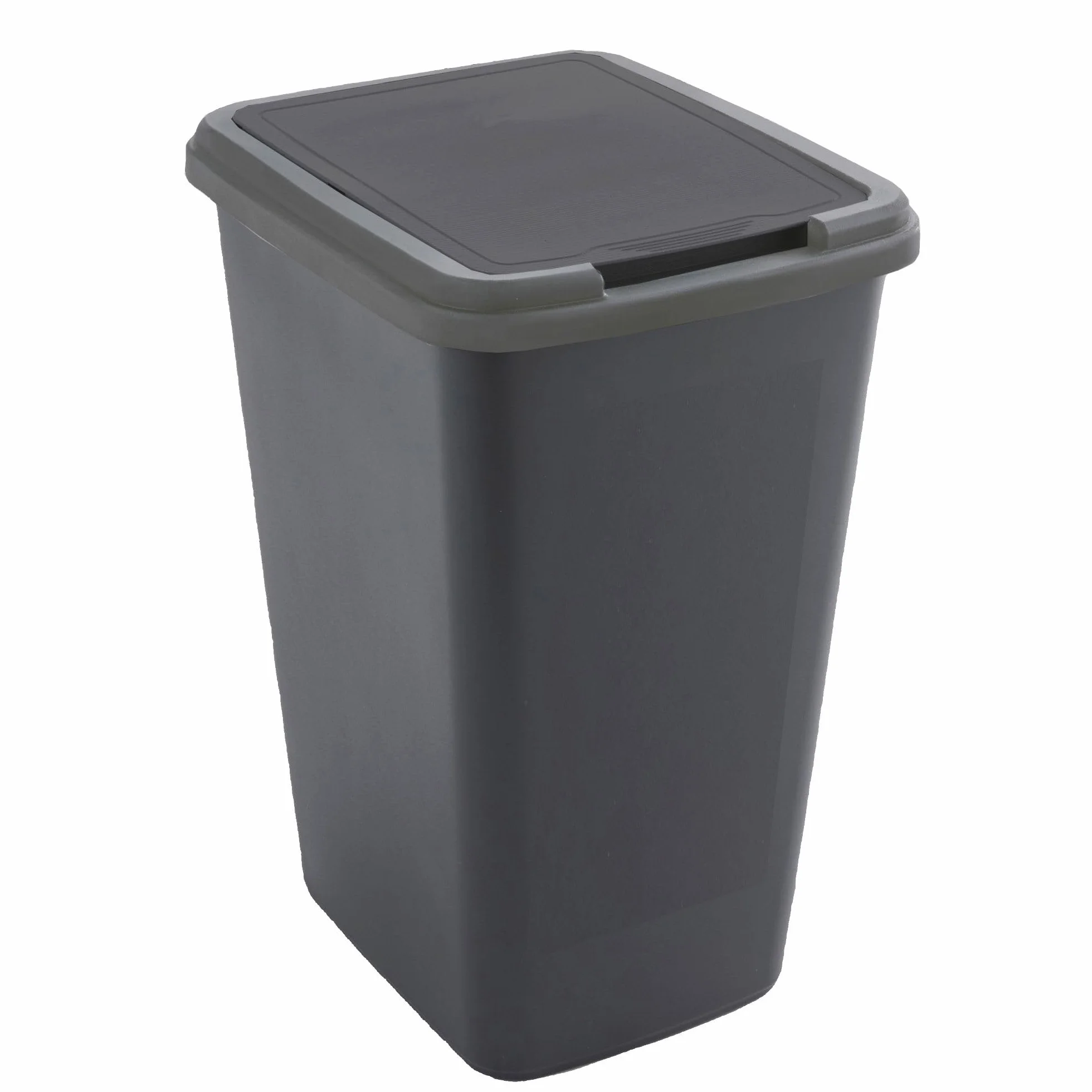SUNDIS poubelle de tri sélectif 50 L rectangulaire en plastique recyclé couvercle à bascule ou fixe