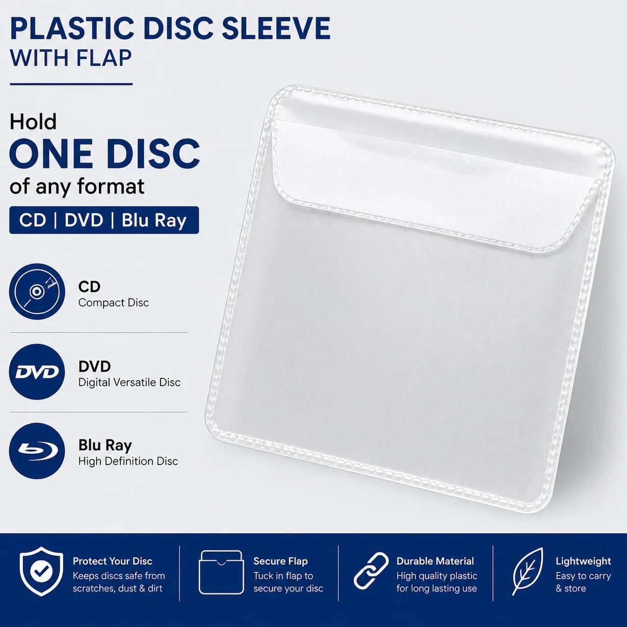 Dragon Trading 25 x CD DVD Disque en Plastique de Cas Transparent 80 microns Manches Wallet