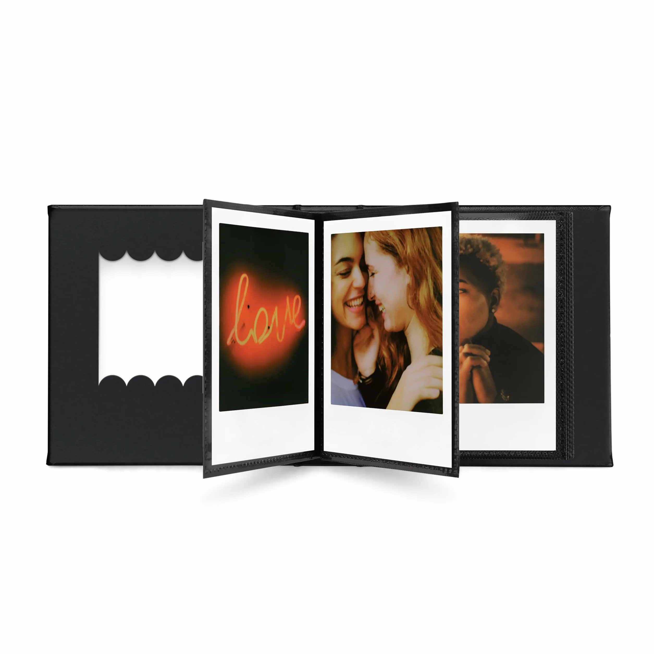Polaroid Album photo festonné Noir – Petit album pour photos instantanées Polaroid i-Type, 600, SX-70, 40 photos