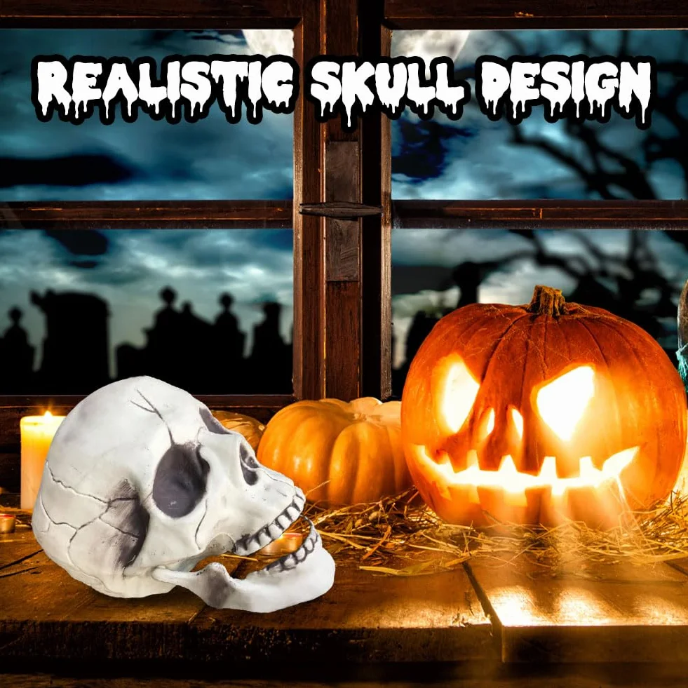 Squelette Crâne Halloween Décoration Tête En Plastique Modèle Pour Fête Effrayante
