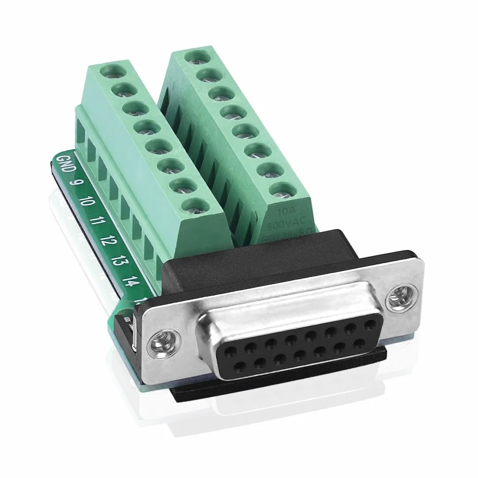 Connecteur D-SUB DB15 15 broches vers borne de rupture
