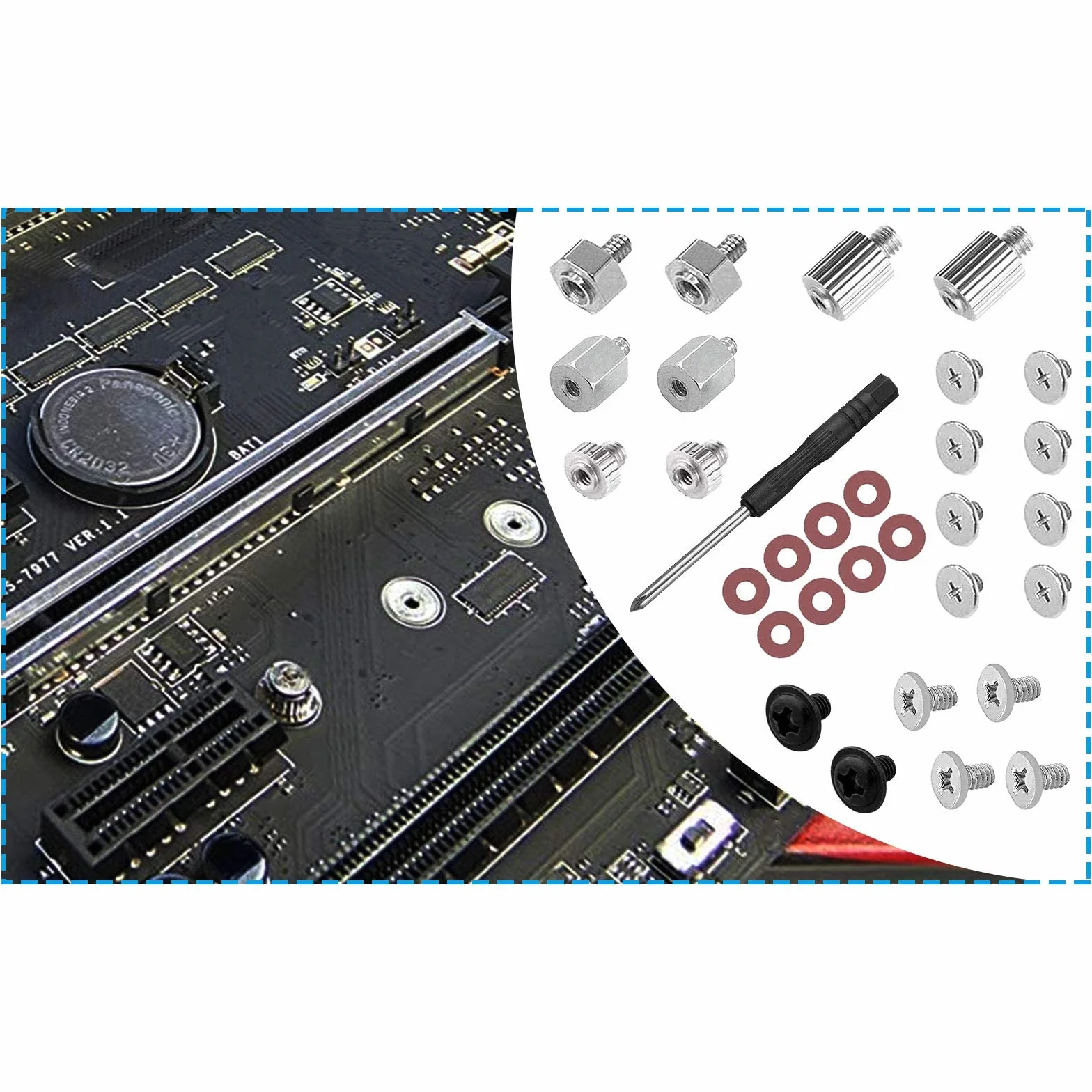 32 szt. Zestaw śrub PC do M.2 NVMe SSD śruby montażowe do płyty głównej MSI ASUS lub Gigabyte