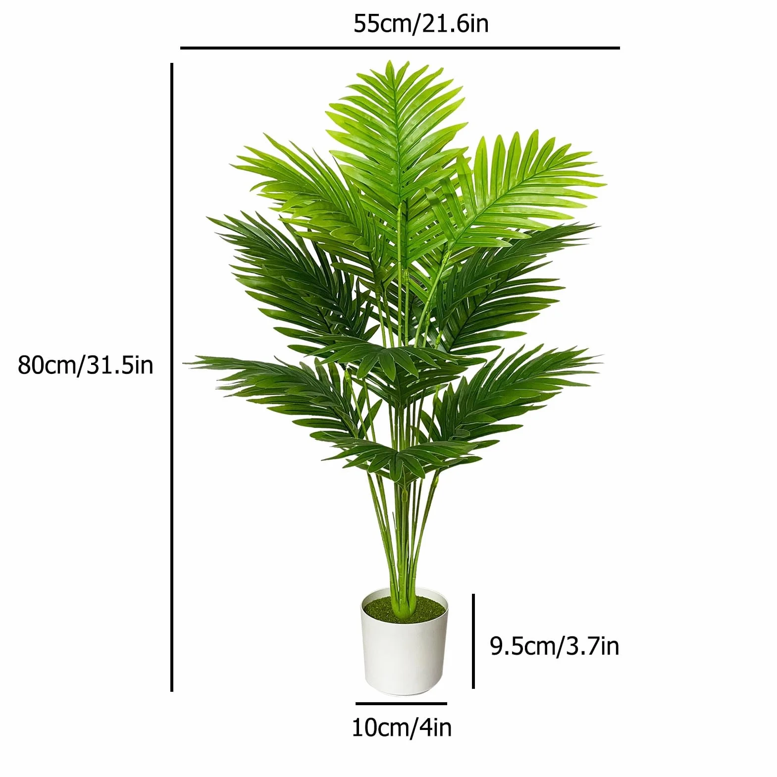 Plantes Artificielles en Pots 80cm Fausse Plante Arbre Artificiel Décoration Intérieur Palmiers Haut