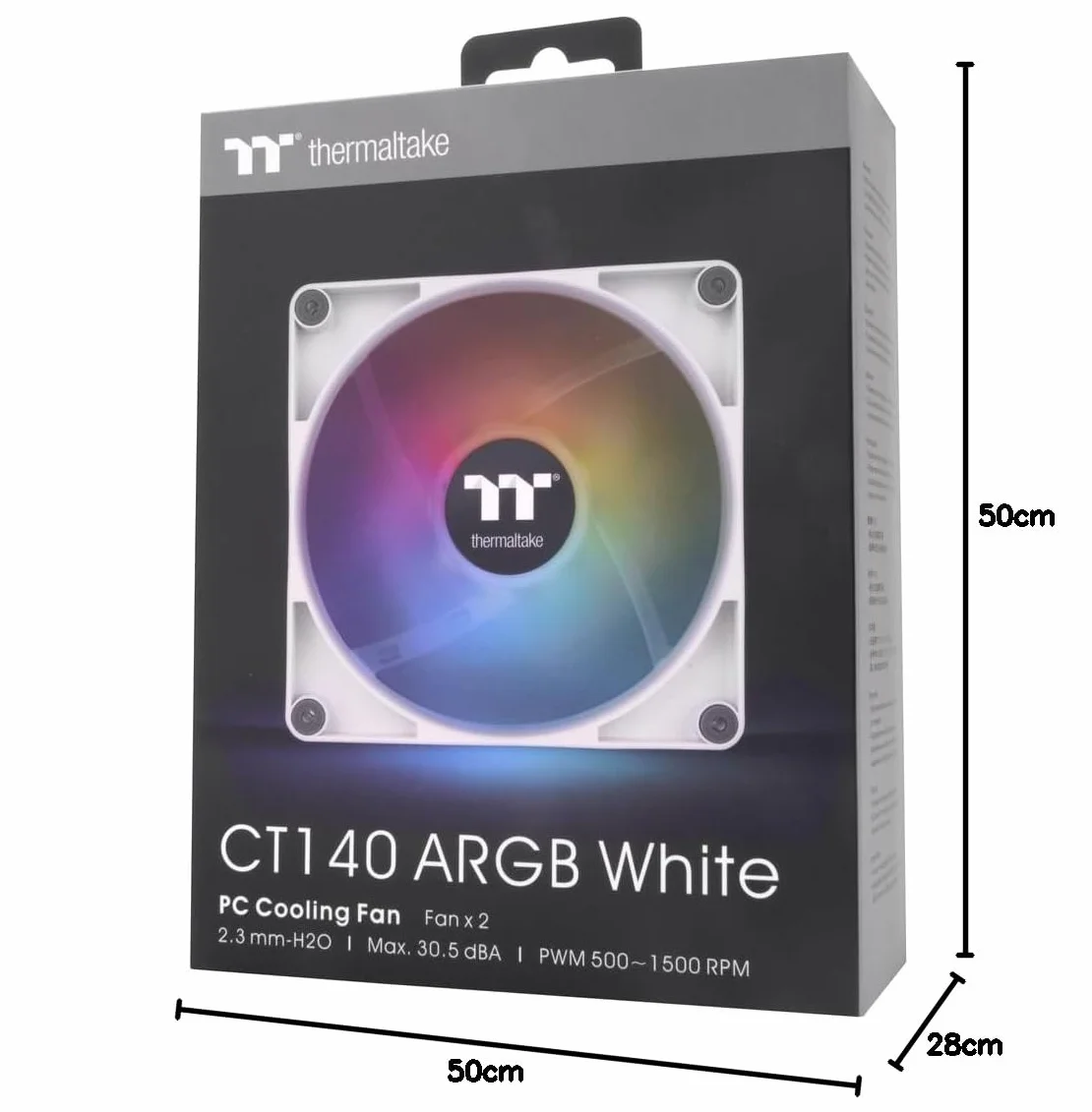 Thermaltake CT140 ARGB Sync PC Cooling Fan White | 2 Pack