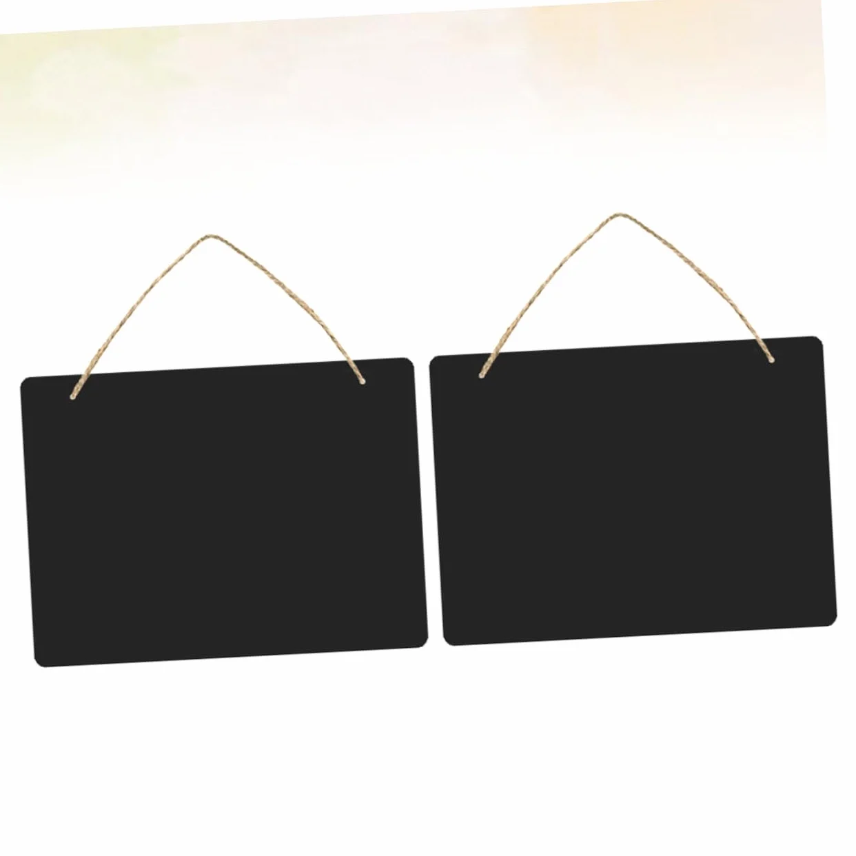 ORFOFE Panneaux d'affichage Suspendus en MDF Noir Double Face avec Corde pour Jardin ou Boutique