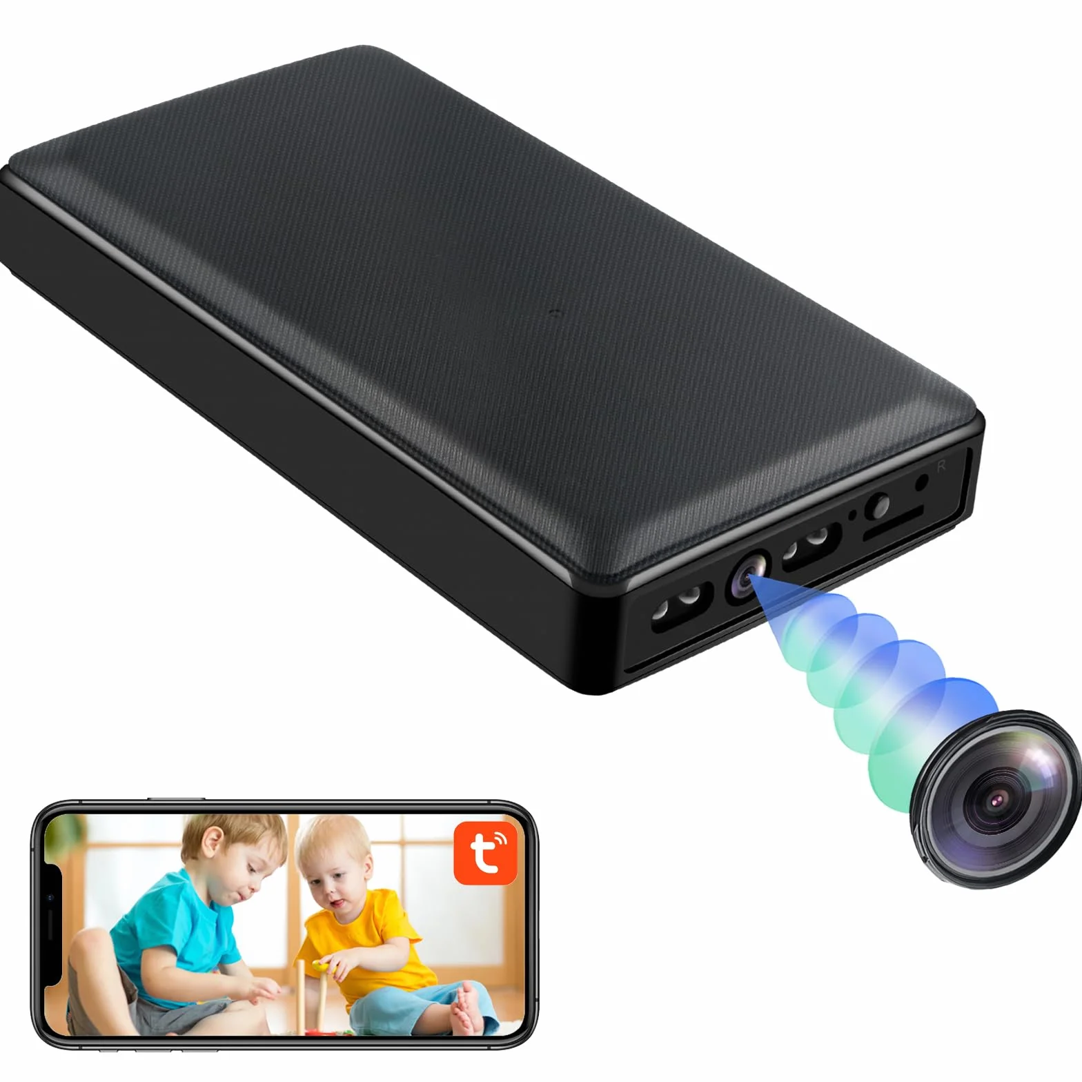 Ukryta kamera WiFi 2,4 / 5G HD 1080P Mini ukryta kamera szpiegowska, 2 w 1, kamera szpiegowska, 10000 mAh Powerbank ukryta kamera WiFi z funkcją noktowizyjną i wykrywaniem ruchu