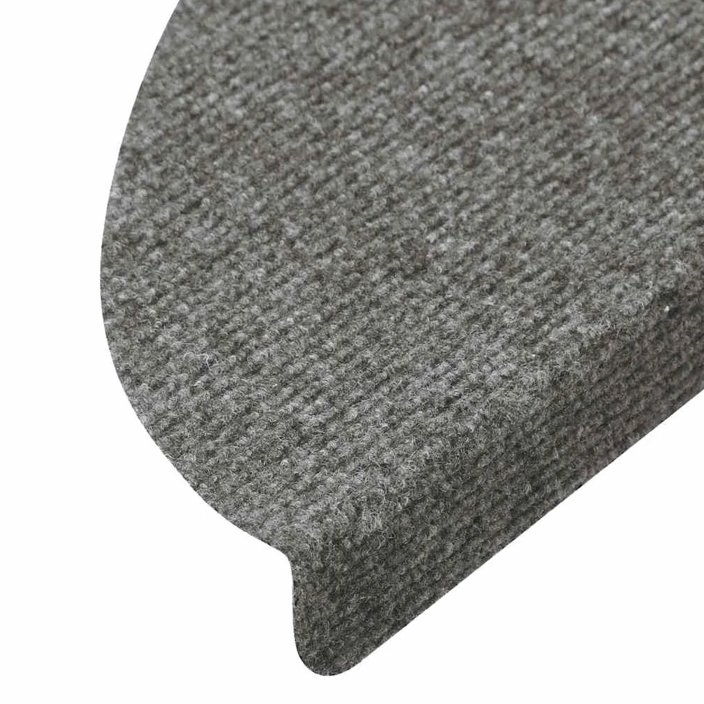 vidaXL Tapis d'Escalier 15 Pièces Gris Feutre Aiguilleté Autocollant Antidérapant Insonorisant Lavable en Machine
