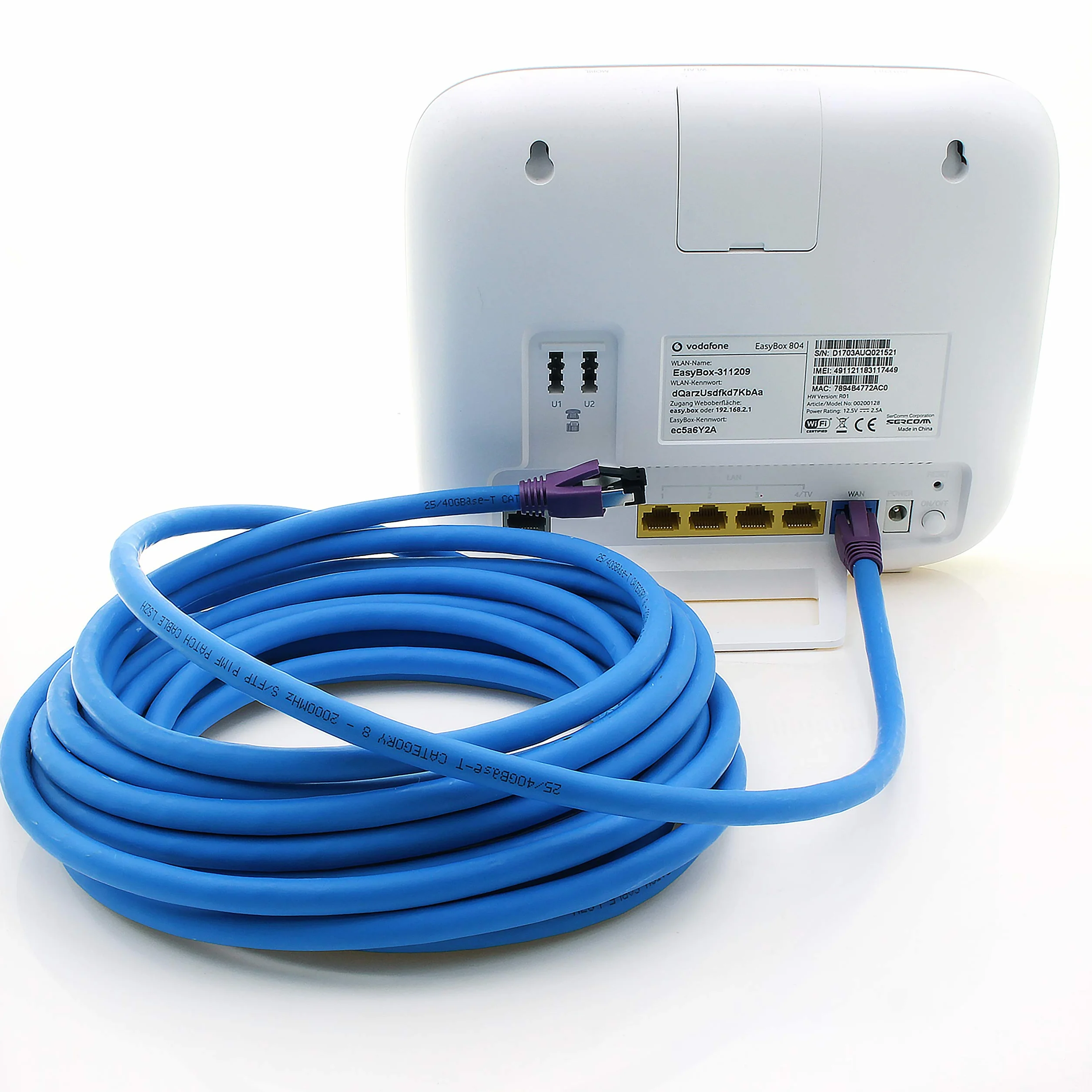 1aTTack.de CAT.8 Câble réseau 5m RJ45 2000 MHz 40 Gbit/s PoE+ AWG24 LSZH