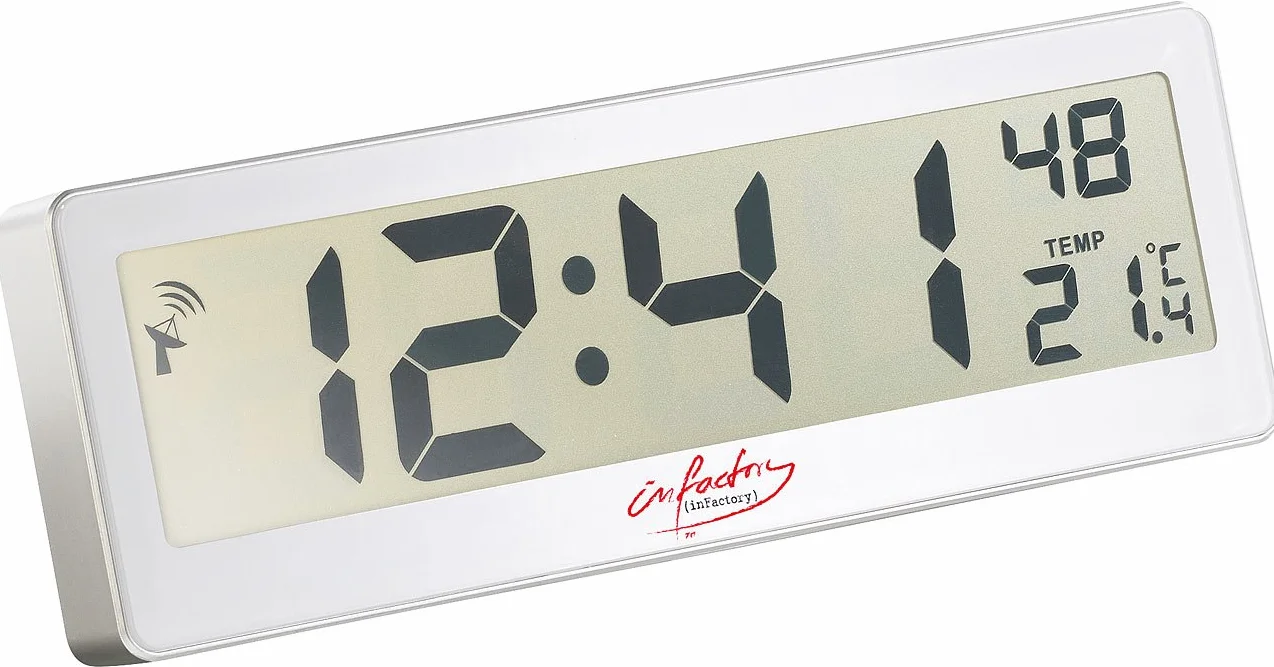infactory Horloge Radio-pilotée compacte avec écran LCD