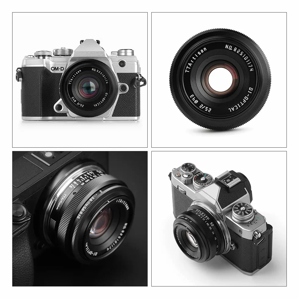 TTArtisan 25 mm F2.0 APS-C ręczny obiektyw aparatu przenośny ekonomiczny obiektyw portret ludzkość ulica martwa natura obiektyw do montażu M43