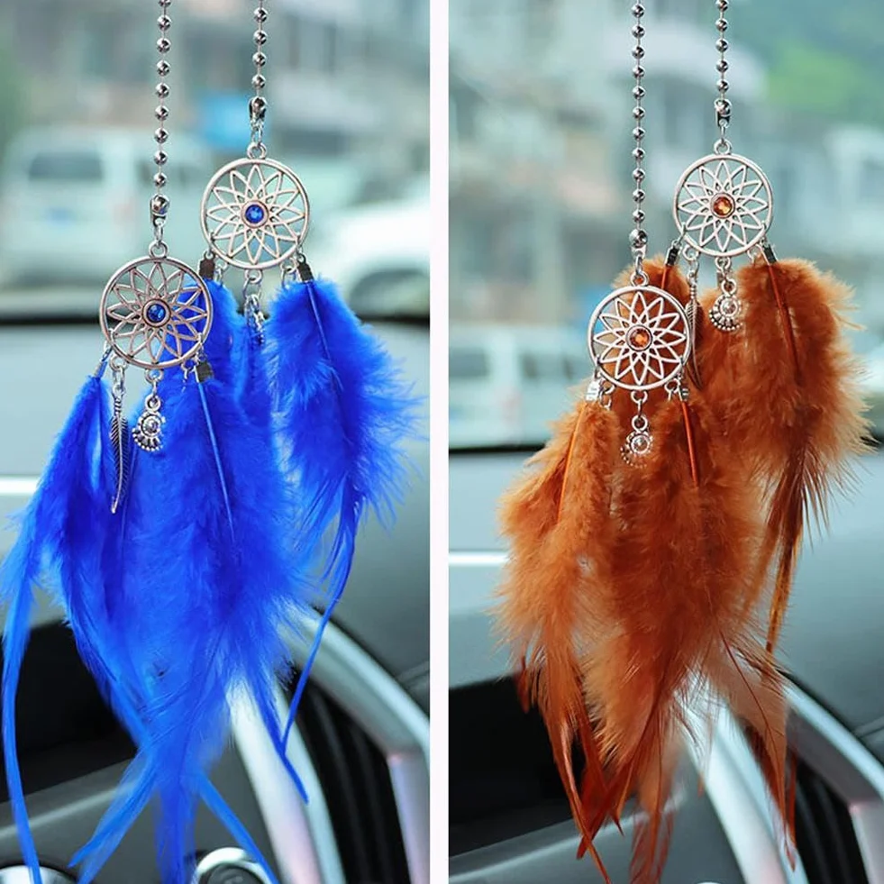 Attrape-rêves voiture décoration suspendre cristal pendentif cadeau fille blanc