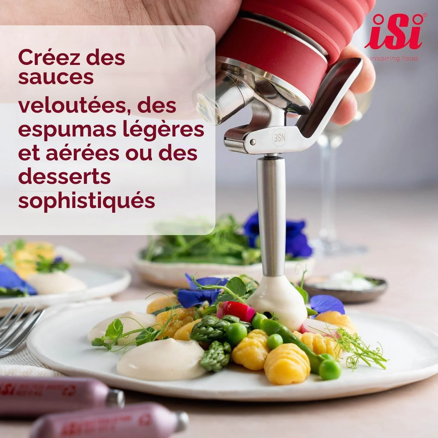 iSi Distributeur de crème 500 ml Gourmet Whip Plus acier inoxydable