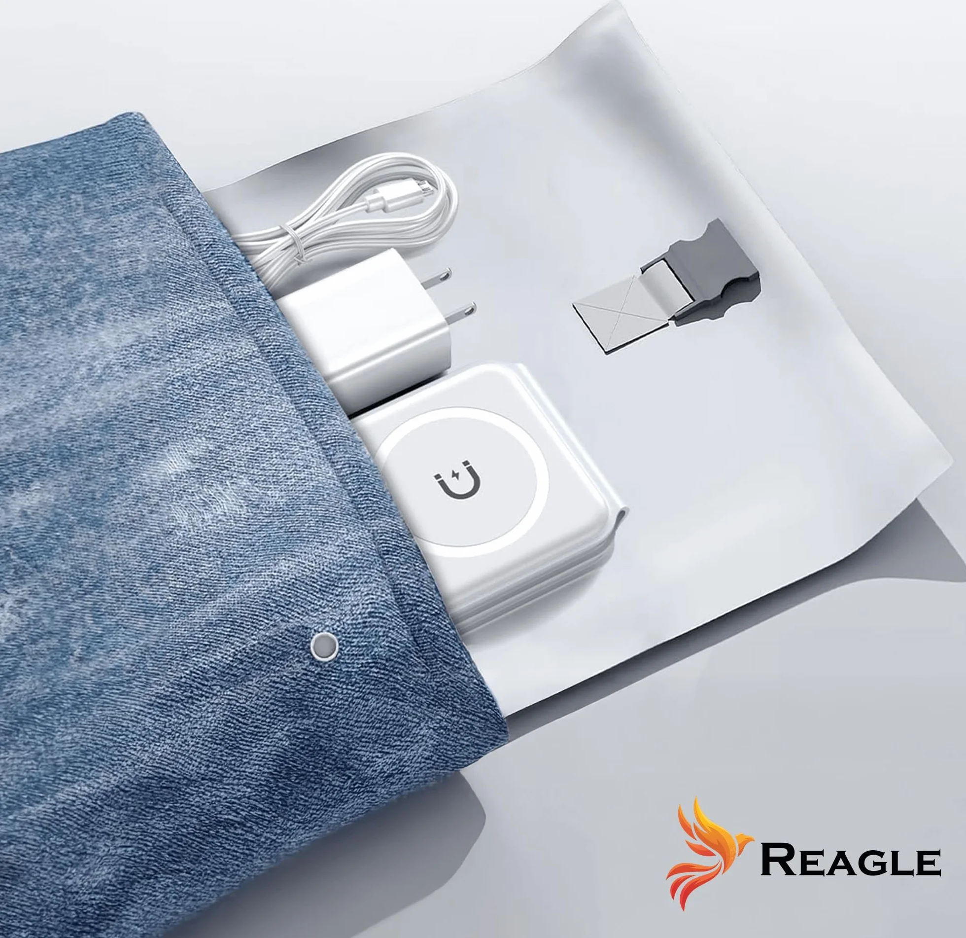 Reagle Składana indukcyjna bezprzewodowa ładowarka 3 w 1, 15 W stacja ładująca do telefonu, słuchawek, smartwatch, Samsung S25 Travel Charging Station do Apple Watch, standard Qi