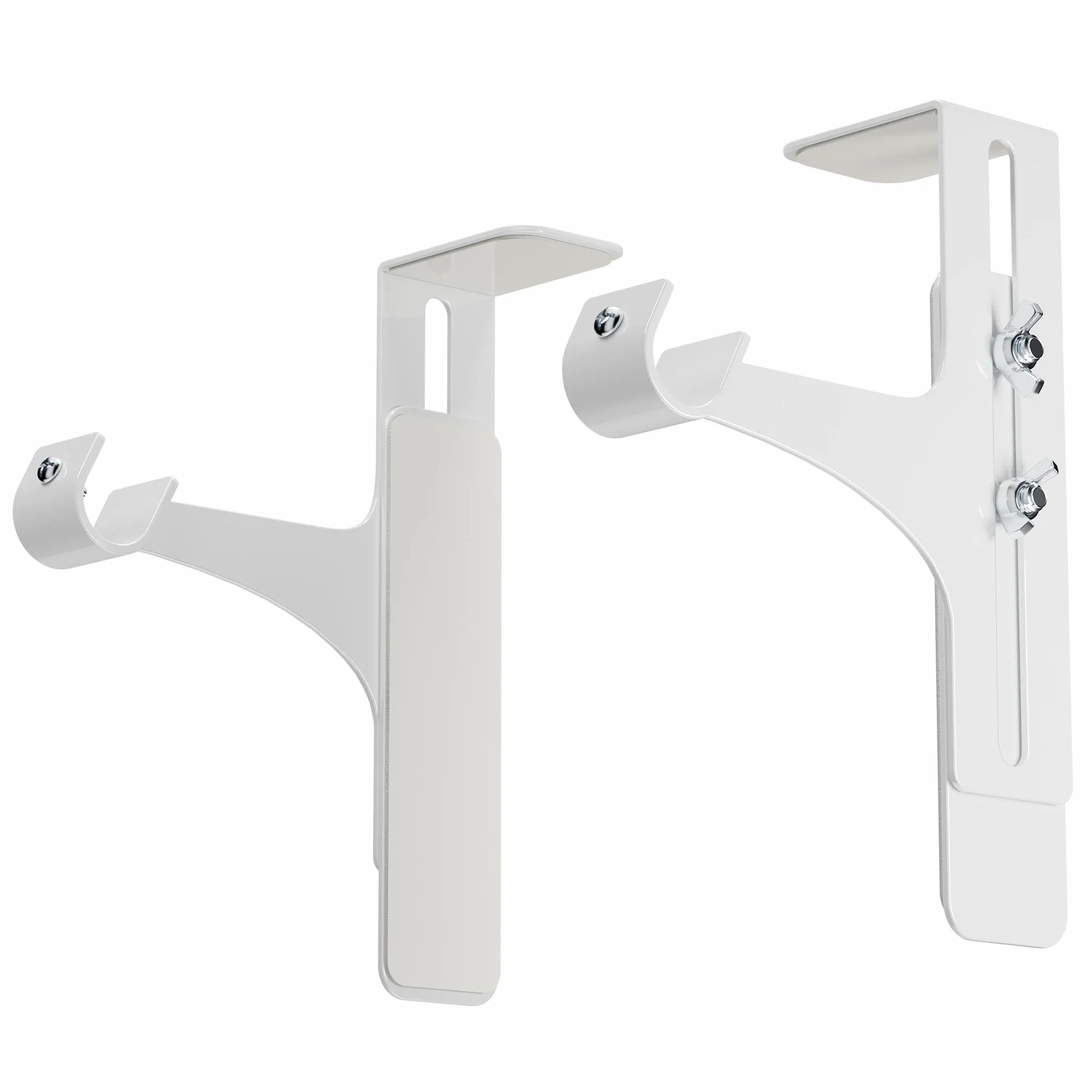 Supports de tringle à rideaux sans perçage Ø20-28 mm métallique blanc lot de 2