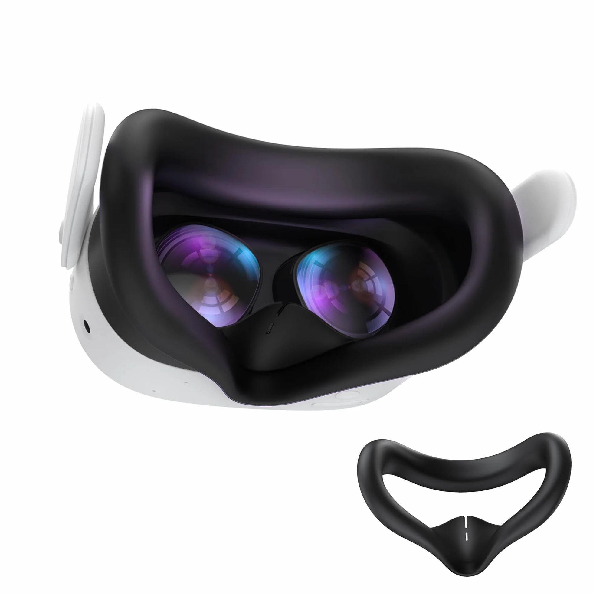 AMVR Silikonowe etui na twarz, kompatybilne z akcesoriami Meta/Oculus Quest 3S (czarne)