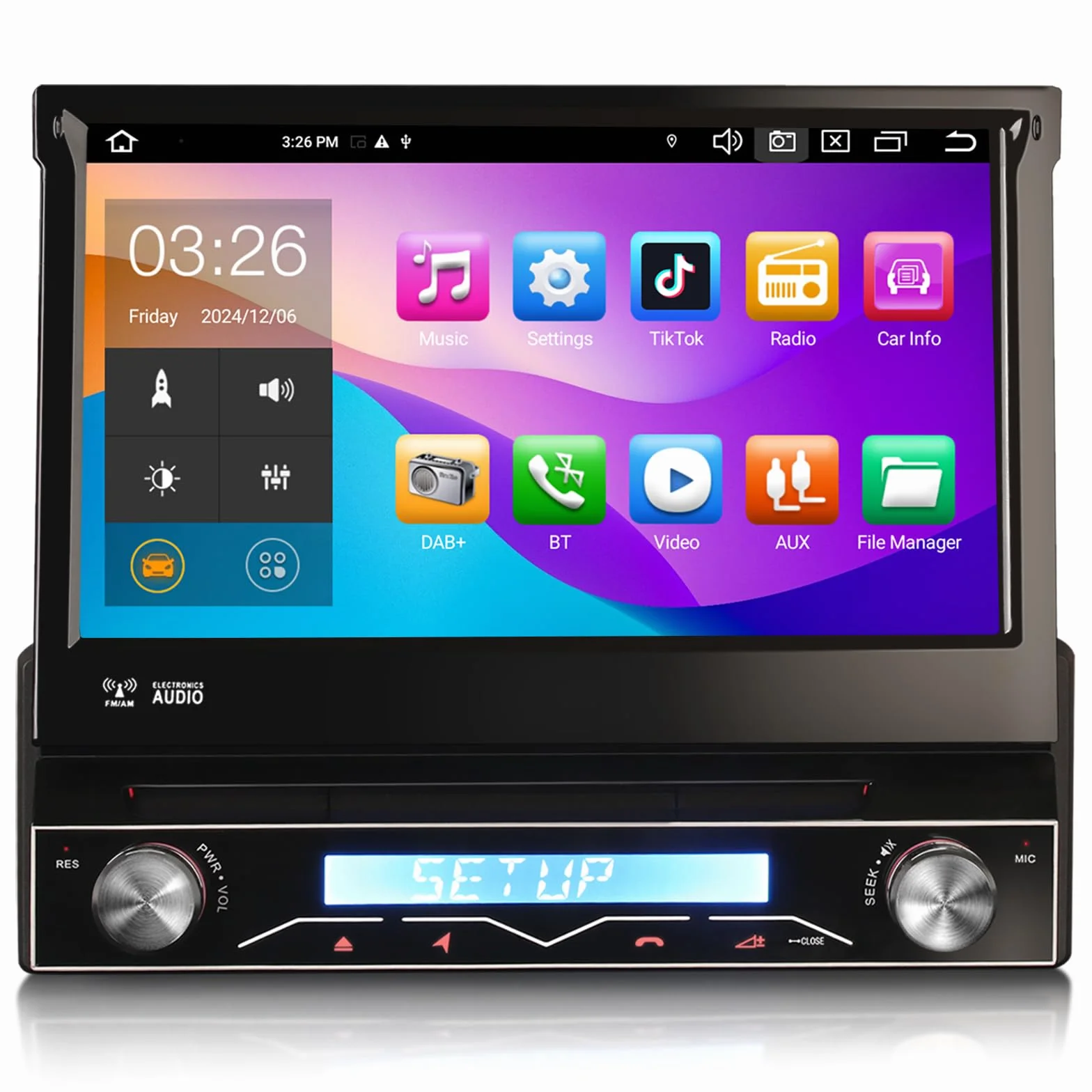 8 rdzeni 4GB+64GB Android 14 Radio samochodowe Nawigator GPS Universal 1 Din DVR Bezprzewodowy odtwarzacz CD/DVD CarPlay Android Auto WiFi DSP RDS 4G Bluetooth 5. 0 ekran dotykowy