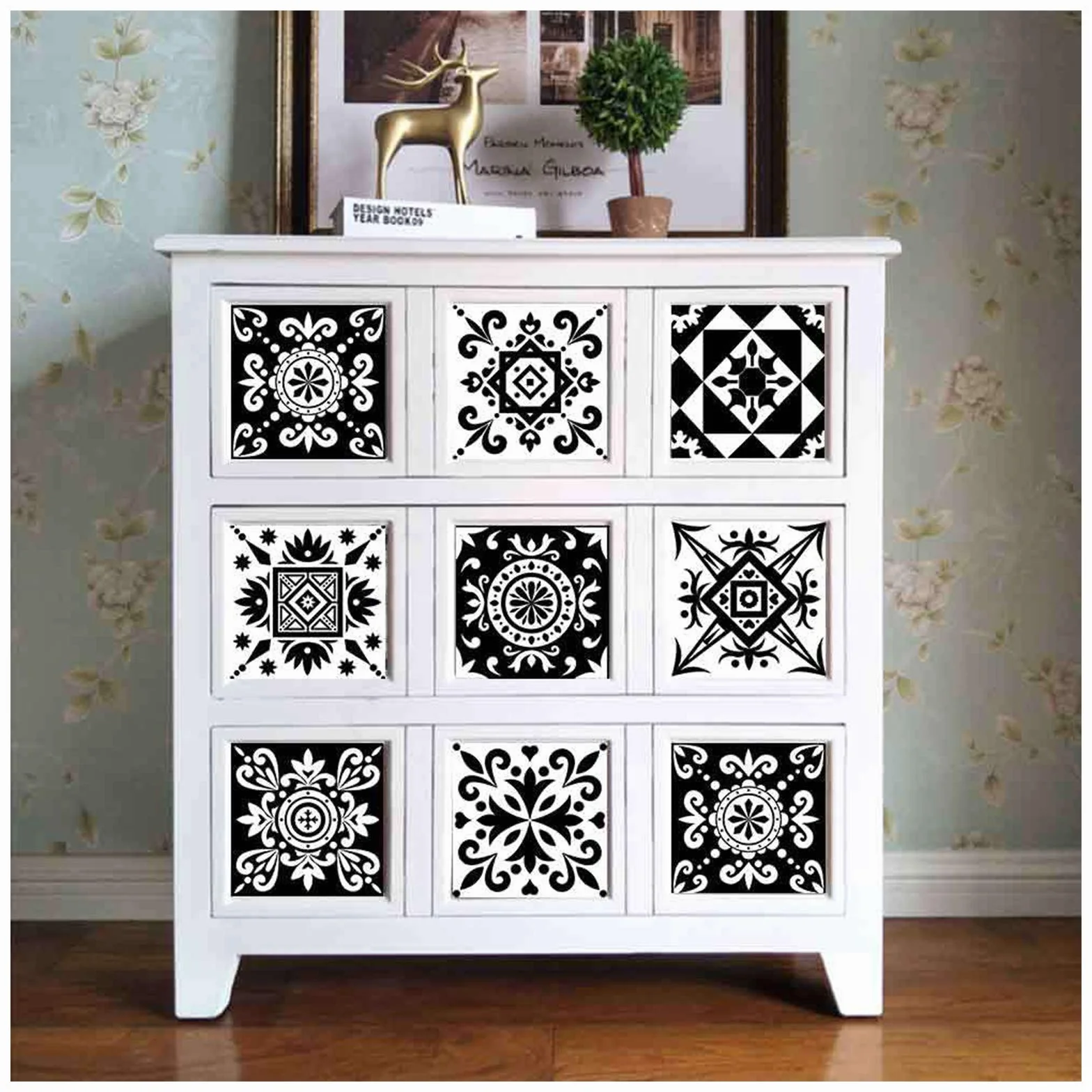Andiker 20 feuilles mural stickers carrelage 15cm x 15cm imperméables autocollants carreaux cuisine salle de bain
