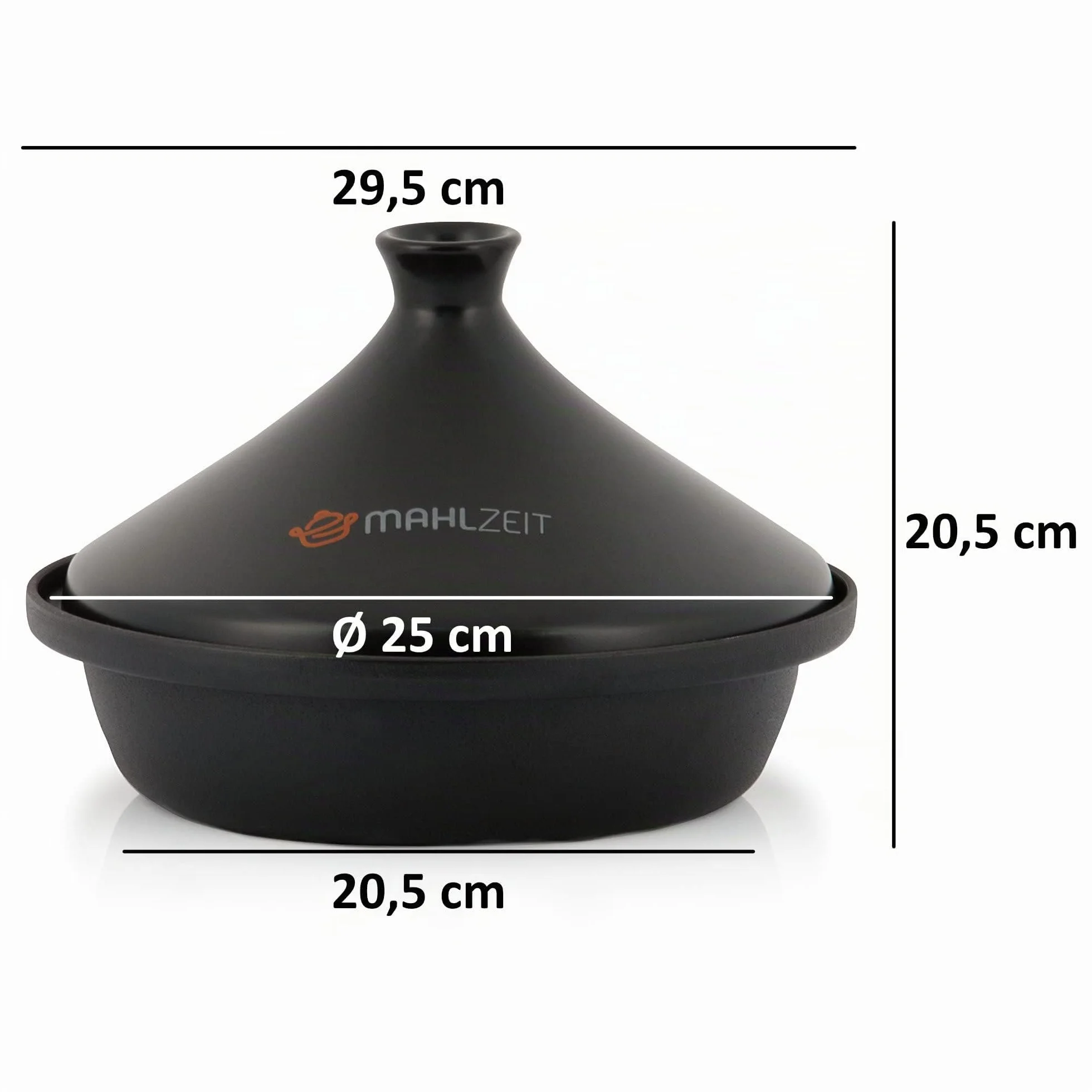 Mahlzeit Tagine en fonte | Ø 25 cm | émaillée | Casserole à tajine avec couvercle en céramique émaillée pour four, cuisinière électrique, cuisinière à gaz, induction | Tajine pour cuisine marocaine