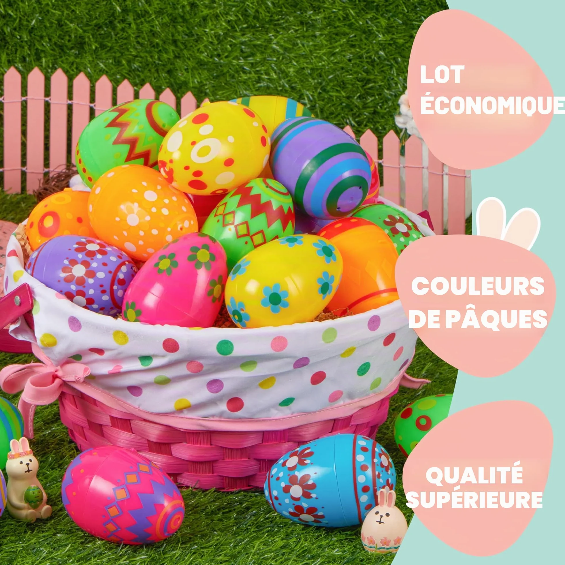 JOYIN 30 œufs géants en Plastique pour Chasse aux œufs de Pâques, Décorations de Pâques