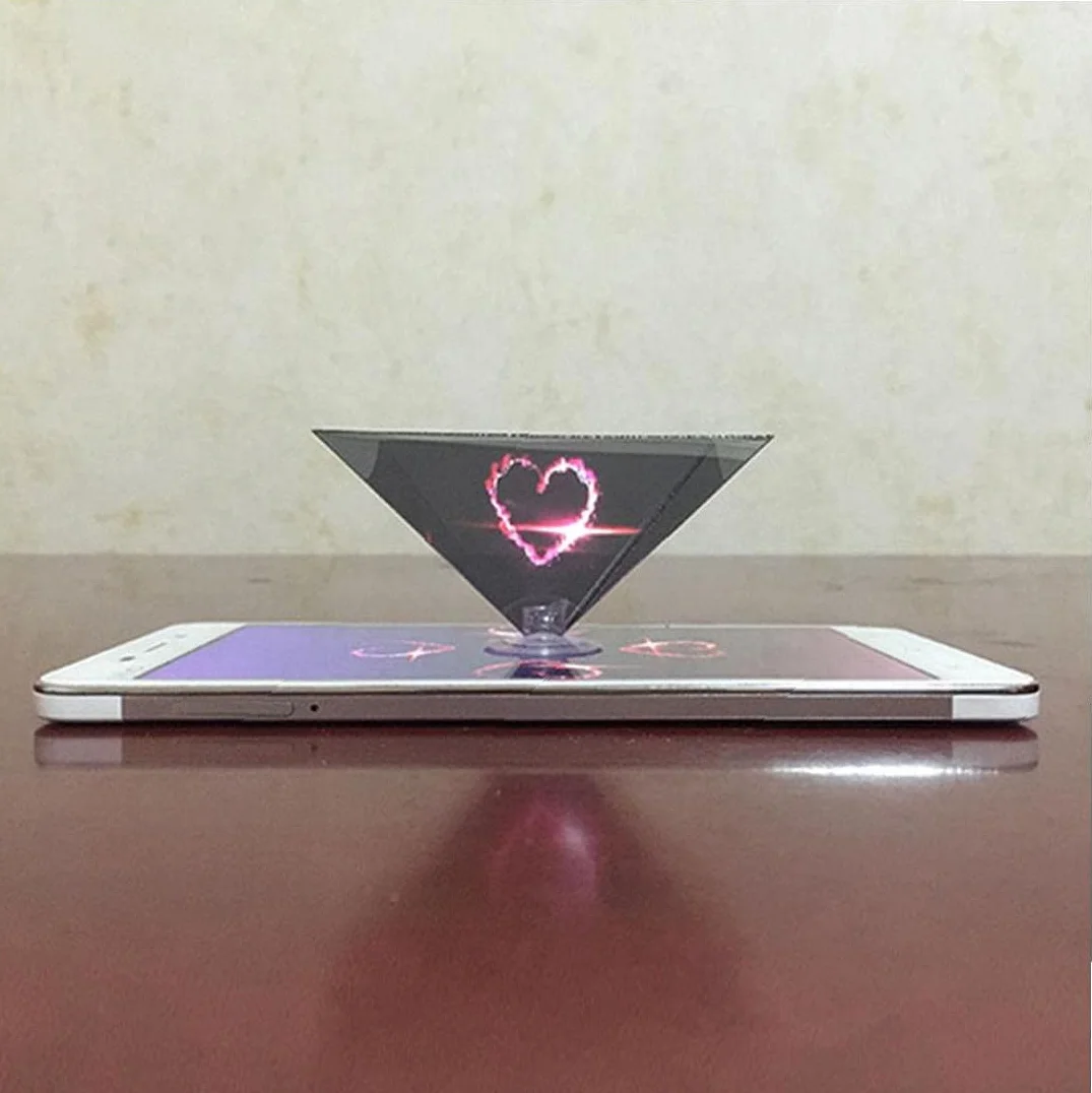2 szt. 3D hologram piramida wyświetlacz telefonu projektor smartfon stojak wideo pulpit uchwyt na telefon komórkowy