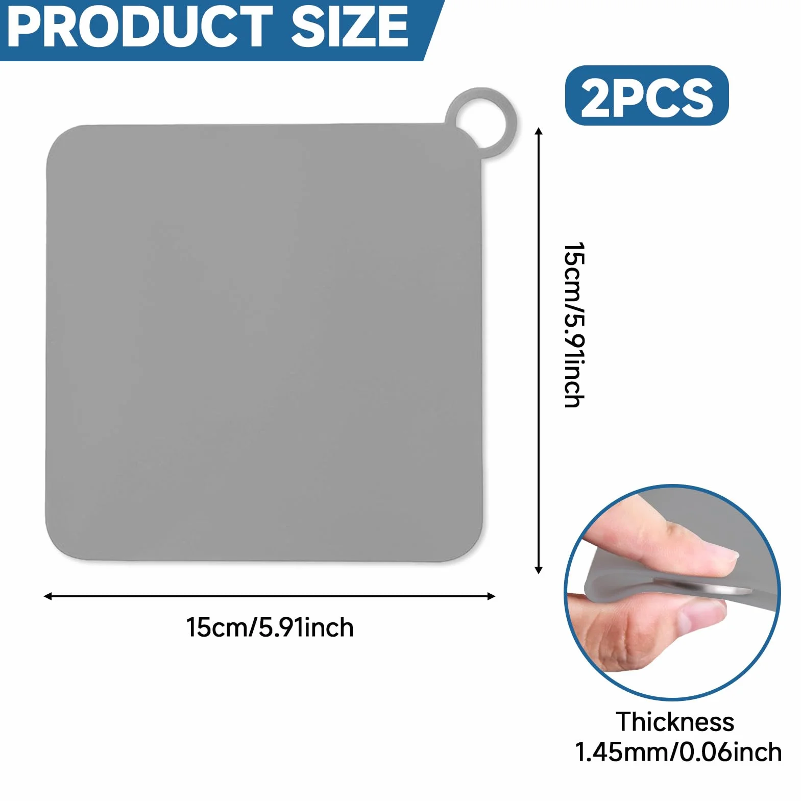 Bouchons de Douche Anti-Odeur en Silicone, Clapet Étanche pour Évier et Baignoire, 2 Pièces (Gris)