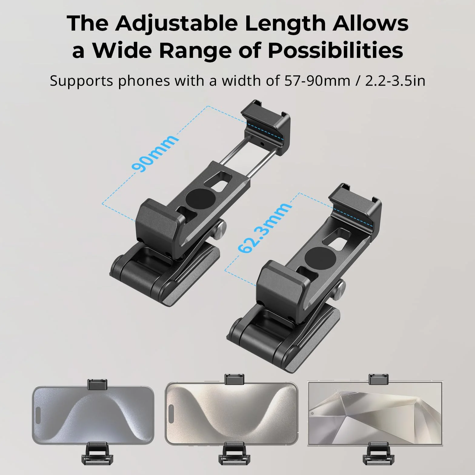 SMALLRIG Metal Phone Tripod Mount, Cell Phone Mount, Uchwyt do Telefonu Komórkowego z Adapterem Szybkozłącza dla Arca-Swiss, Wielofunkcyjny Uchwyt do Telefonu Statywu Typu dla Arca, dla iPhone - 4611